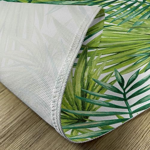 Miniatura 5 de Ambesonne Juego de 4 manteles individuales para plantas, hojas de palma tropicales de acuarela, ilustraciones coloridas, sentimientos naturales,