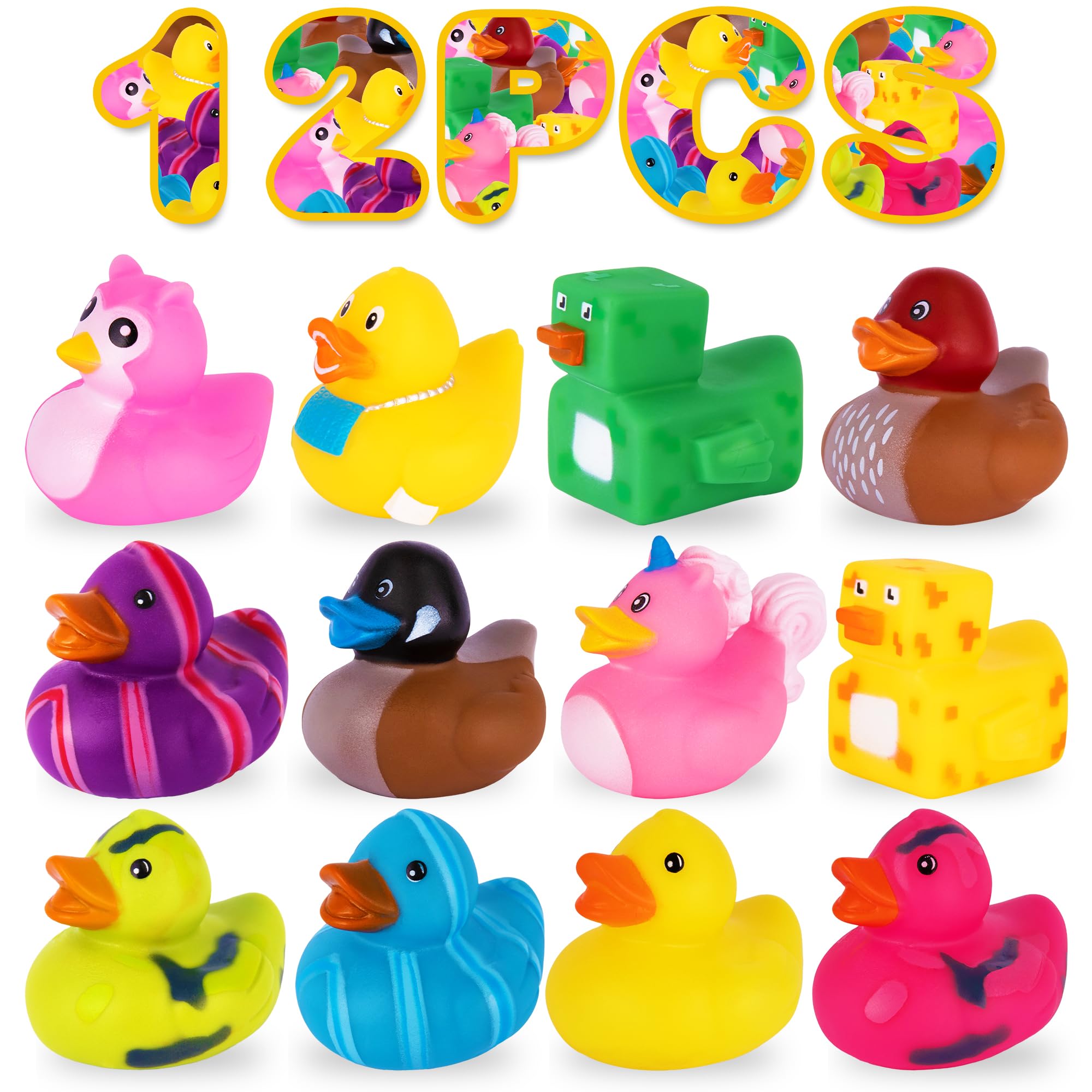 Amazon.co.jp: ArtCreativity Jeep Ducks - 12個のゴム製アヒル ジープ