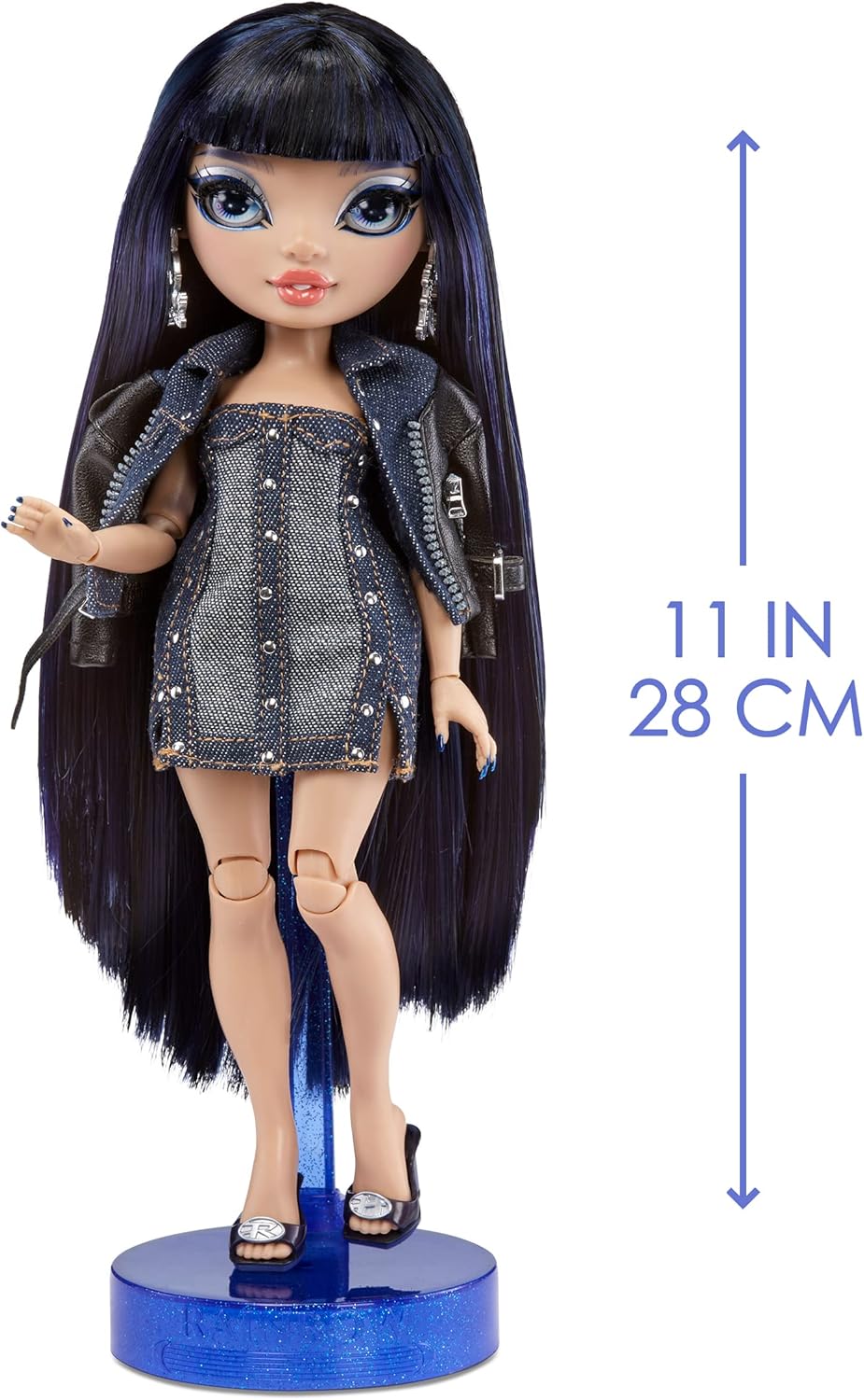 Rainbow High Kim- Denim Blue Fashion Doll. Fashionable Outfit & 10+ Colorful Play Accessories. Great Gift for Kids 4-12 Years Old and Collectors.
