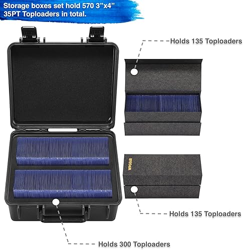 Miniatura 2 de Cajas de almacenamiento impermeables para tarjetas rígidas de 3 x 4 pulgadas, 35 PT, juego de estuche para tarjetas comerciales con capacidad para