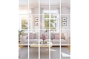 BBTO Espejo para pared, 20 piezas, hojas de espejo autoadhesivas, sin vidrio,...