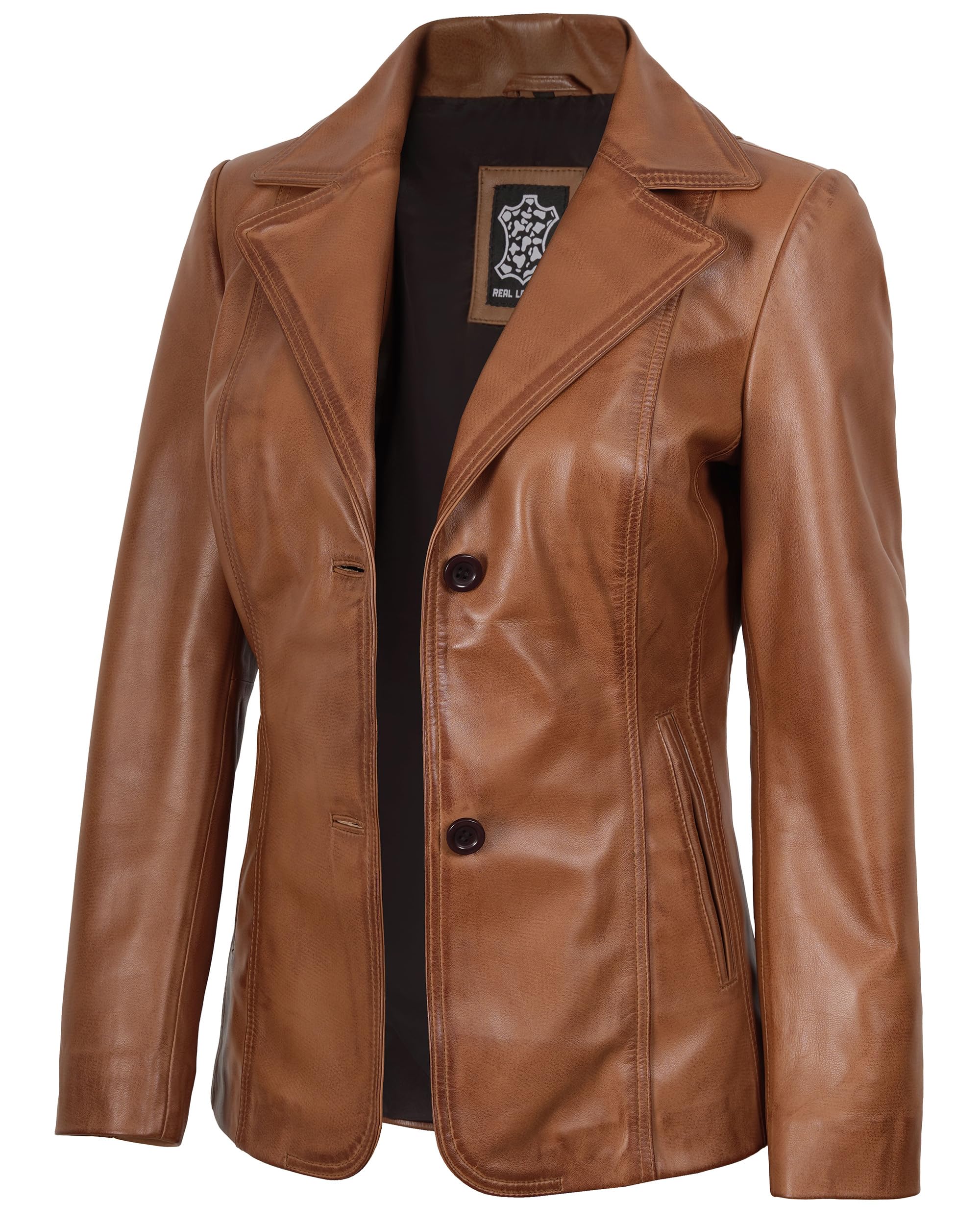 fjackets Leather Blazers Women - Real Lambskin Leather Coats For Women - Stylish Women Leather Jackets For Business