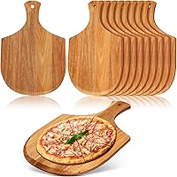 Vista 8 de Roshtia 12 unidades de 17 x 12 pulgadas de madera para hacer pizza con asa, tabla de cortar colgante, espátula, paleta para pan, queso, cocina