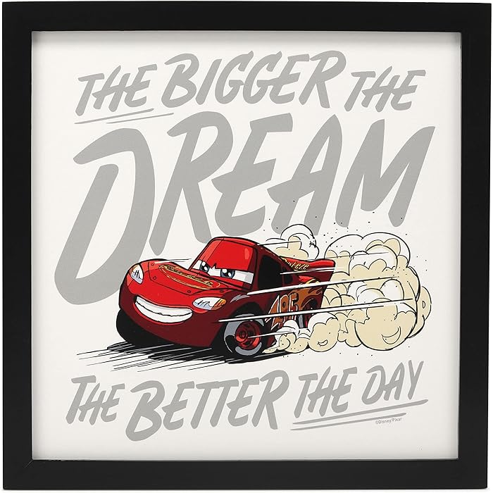 Buy Open Road Brands Disney Pixar Cars Lightning McQueen Framed Wall Decor for Kids' Bedroom