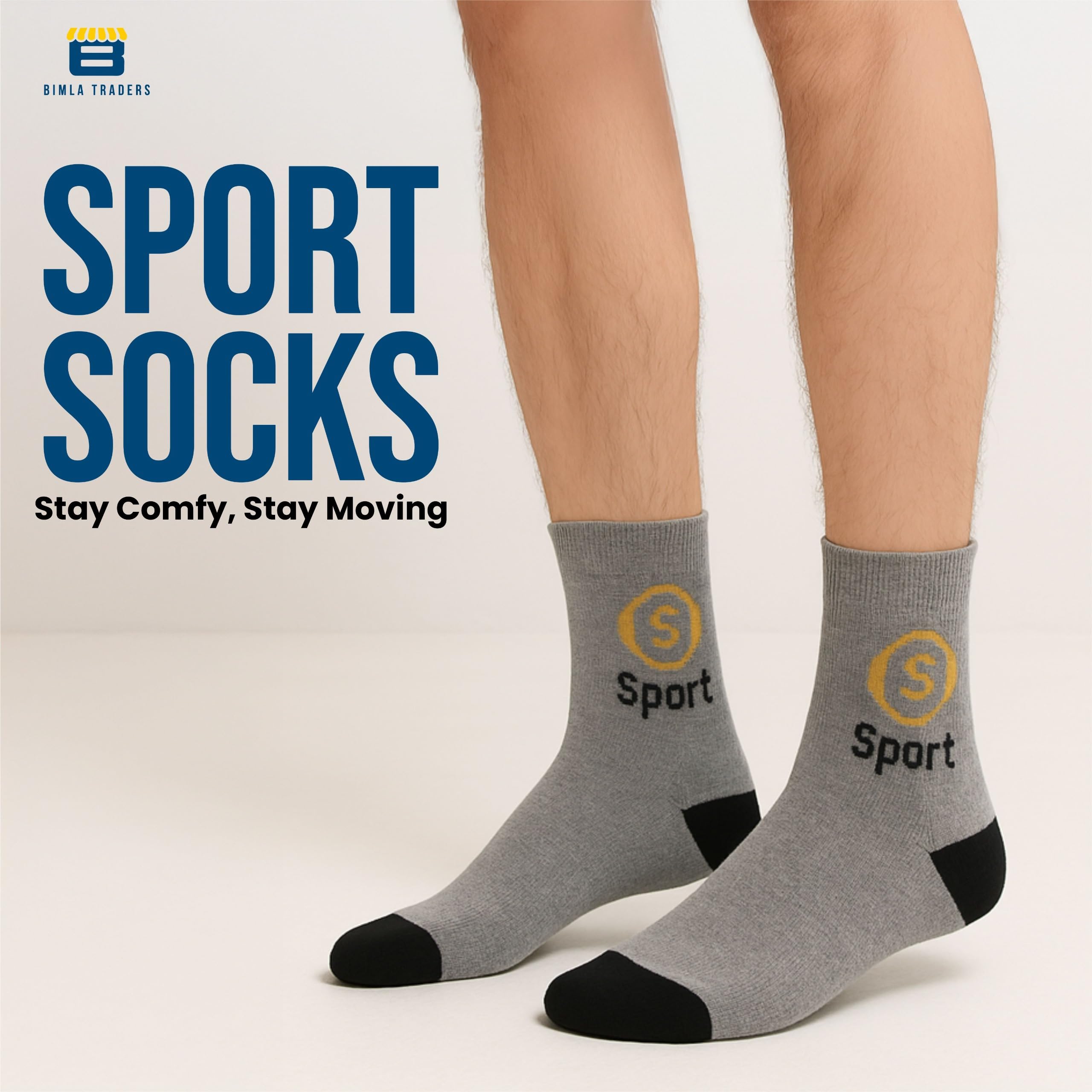 Btag Cotton Solid Ankle Socks for Men & Women | Made Up Of Pure Cotton Fabric | Soft, Breathable & Comfortable Socks for Sports, Gym, Running & Casual Use, Multicolor, Free Size (SK001_PO3) - Image 2 thumbnail