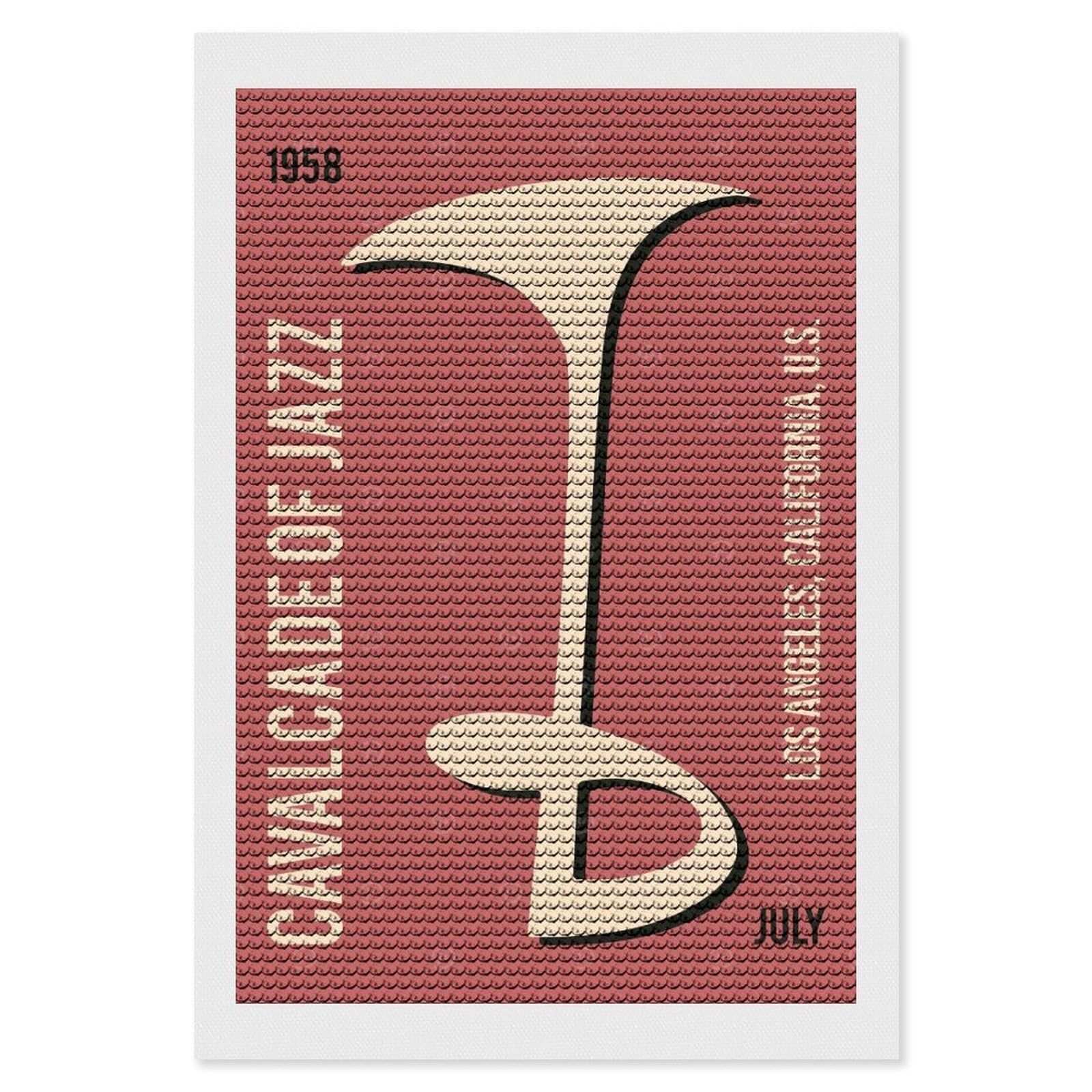 Junmoney Cavalcade of Jazz Festival Diamond Art Kit 8"x12", for Beginners, Vintage Style Decor, Good for Quiet Evenings, Festive Craft Gift