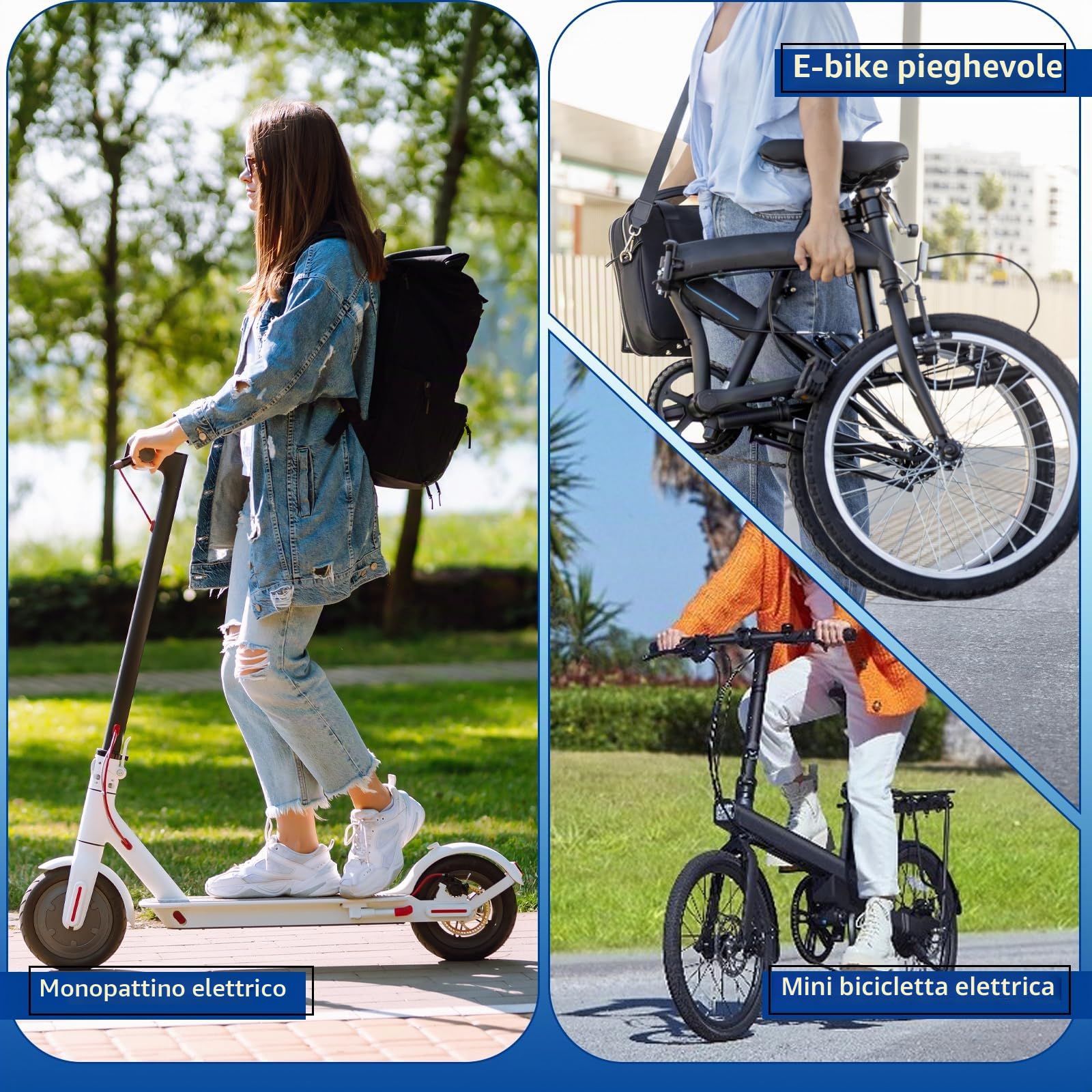 Set di freni a disco idraulici per E-Bike – 2 pistoni disattivabili elettricamente disattivabili, anteriore sinistro 1100 mm, posteriore destra 1800 mm, leva in lega di alluminio per scooter