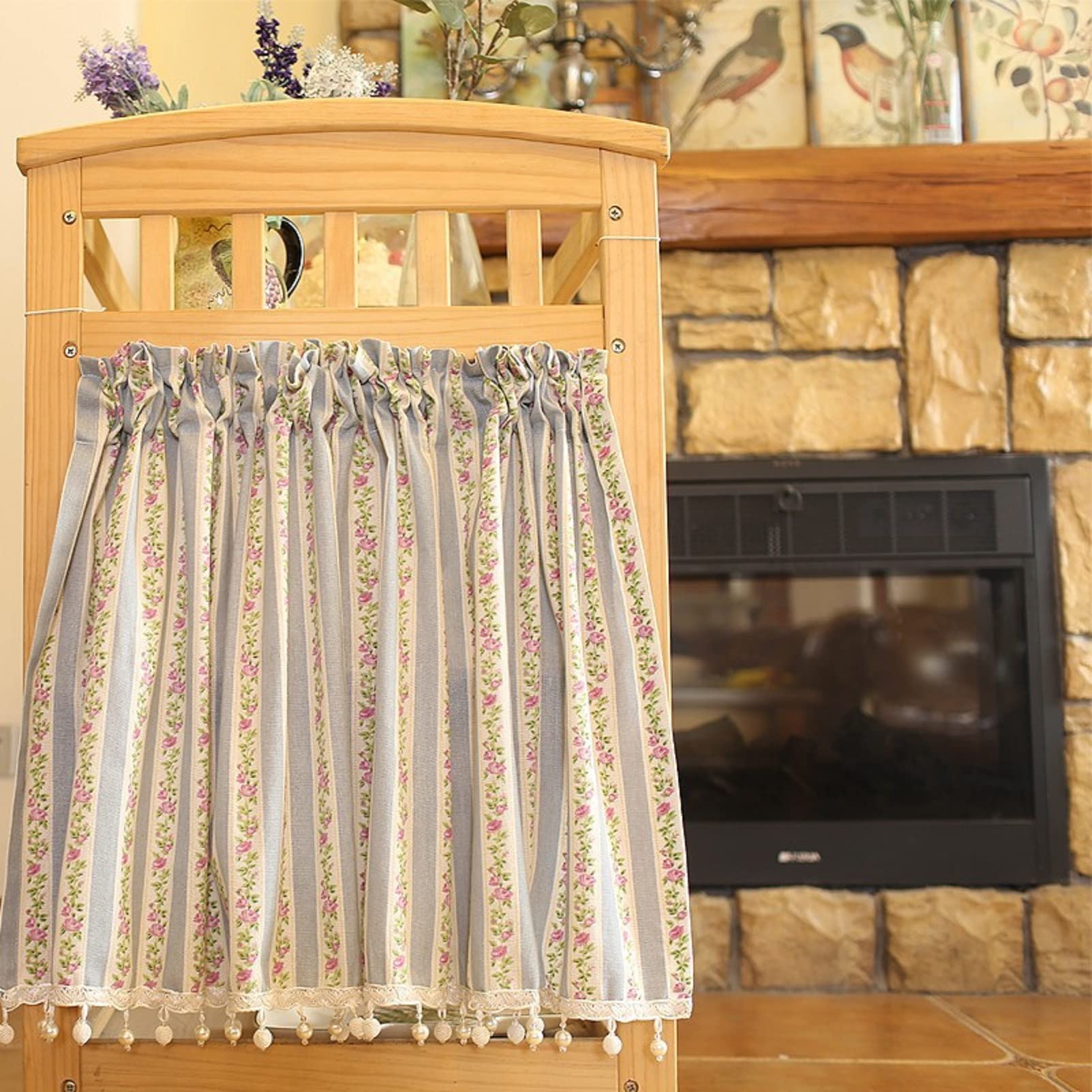 Izielad Rideau De Cuisine Court – 140x150 Cm – Style Campagne – Demi-rideau Pour Fenêtre Ou Porte