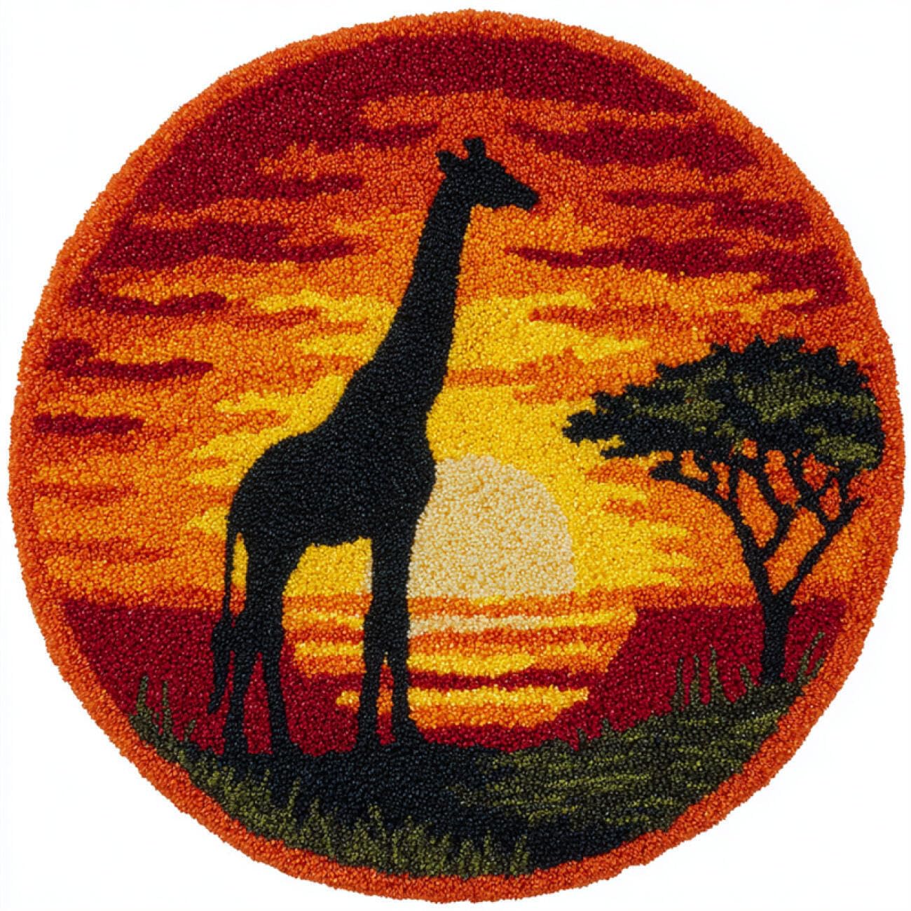 Kitquiver Rug Making Kit for Adults Giraffe Silhouette 100x100cm