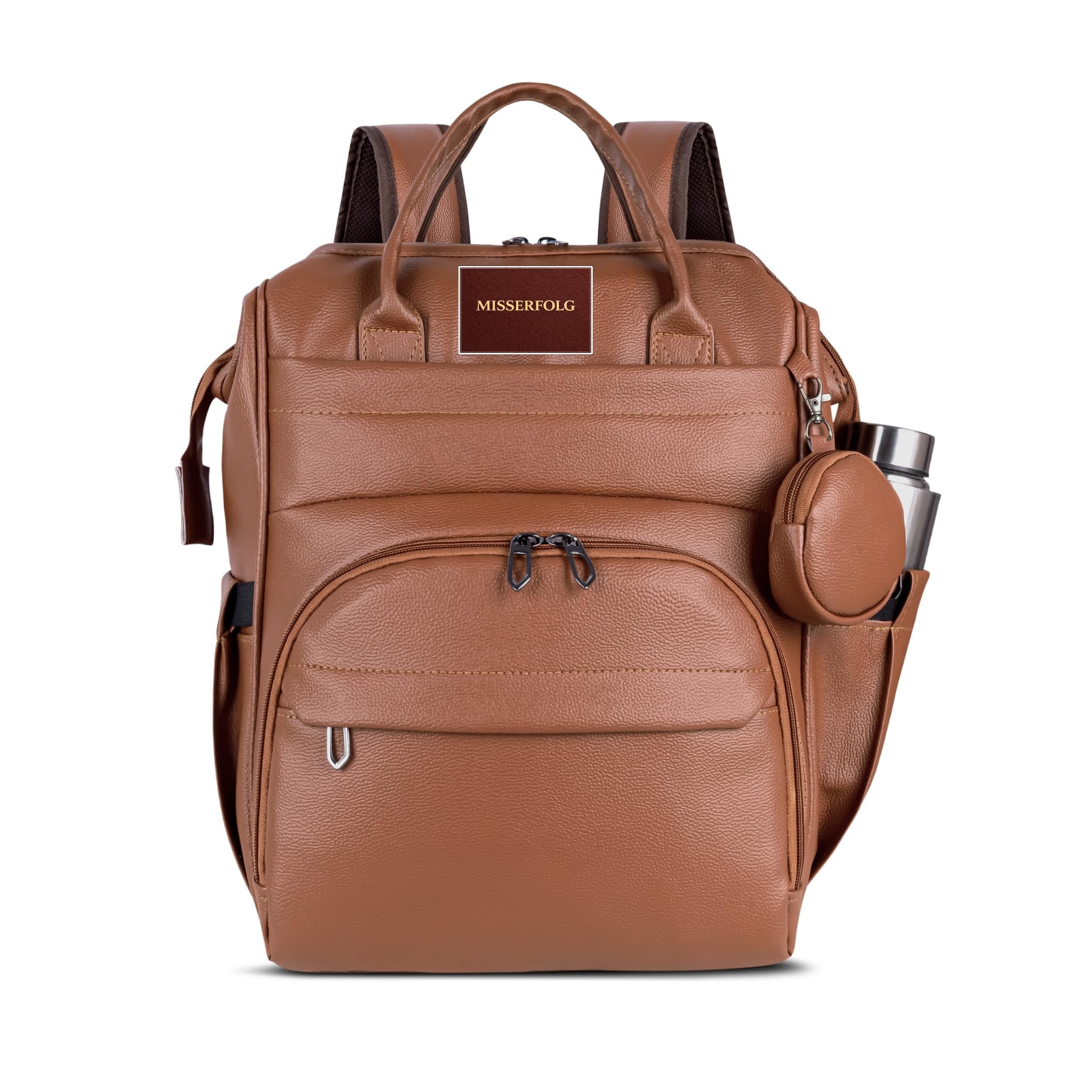 MISSERFOLG Premium Plus Diaper Bag Backpack 30L for Mothers | Baby Travel Bag, Mamas Bag, Diaper Bag for Kids & Baby | Waterproof with USB Port, Stroller Straps (Caramel Brown)