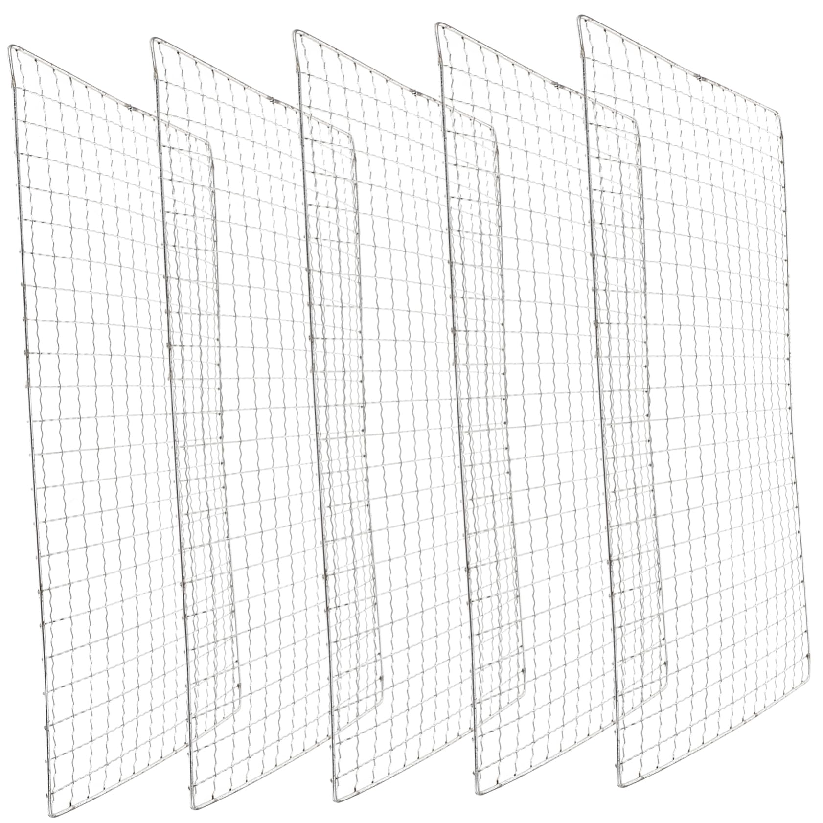 ibasenice 5Pcs Stainless Steel Grilling Mats Barbecue Mesh Mats for Outdoor Grilling Accessories for Easy Cleanup and Leak Protection