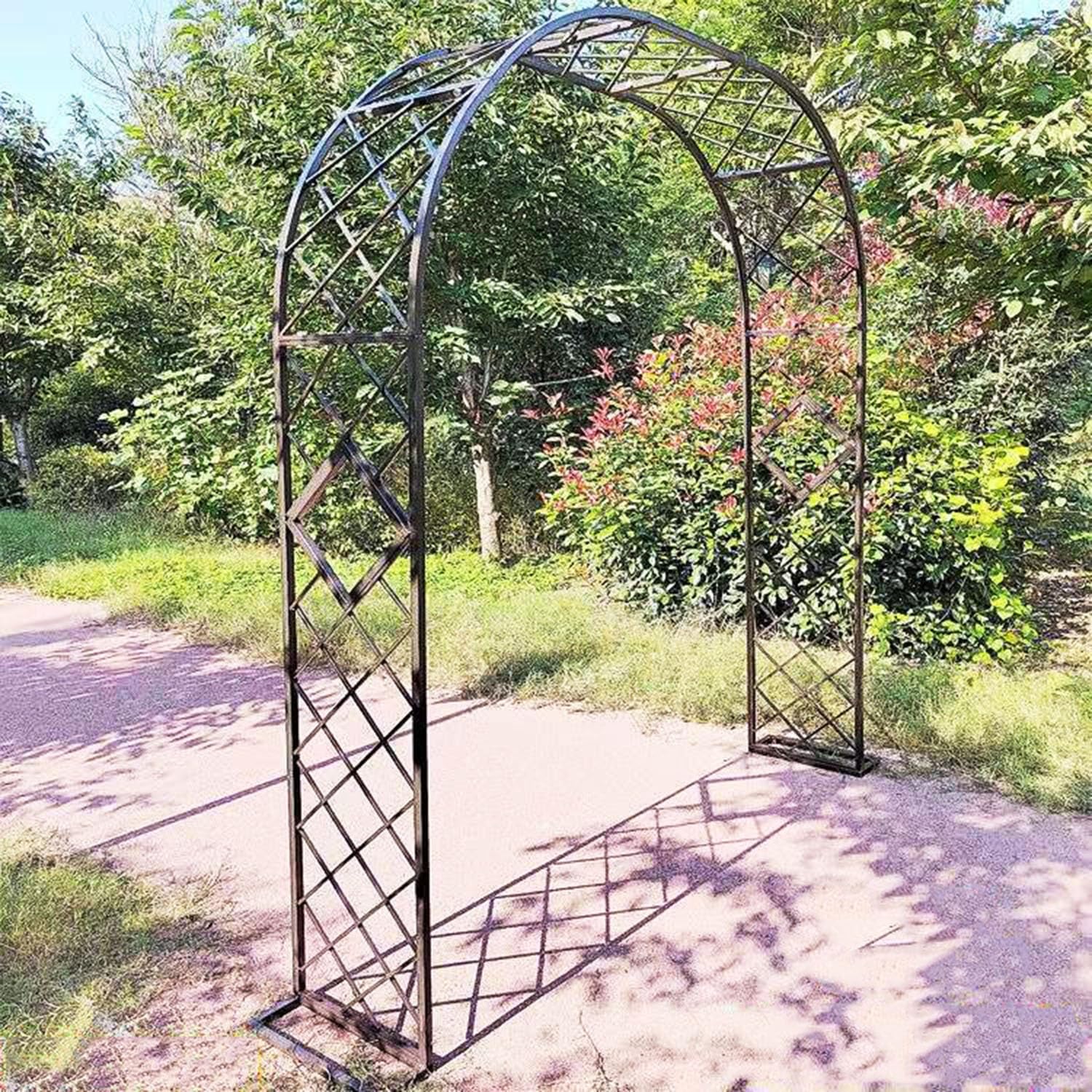 Treillis d'arche de jardin en métal robuste pour plantes grimpantes – 1,4 m – Tonnelle en bronze pour décoration de mariage en extérieur, parfait pour terrasse, aménagement paysager de jardin, durable