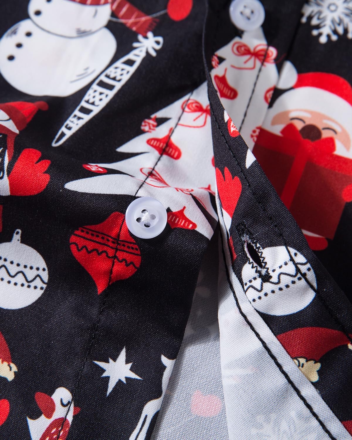 Funky Mens Ugly Christmas Shirt Long Sleeve Santa Claus Funny Button Down Shirt for Holiday Party - Image 5