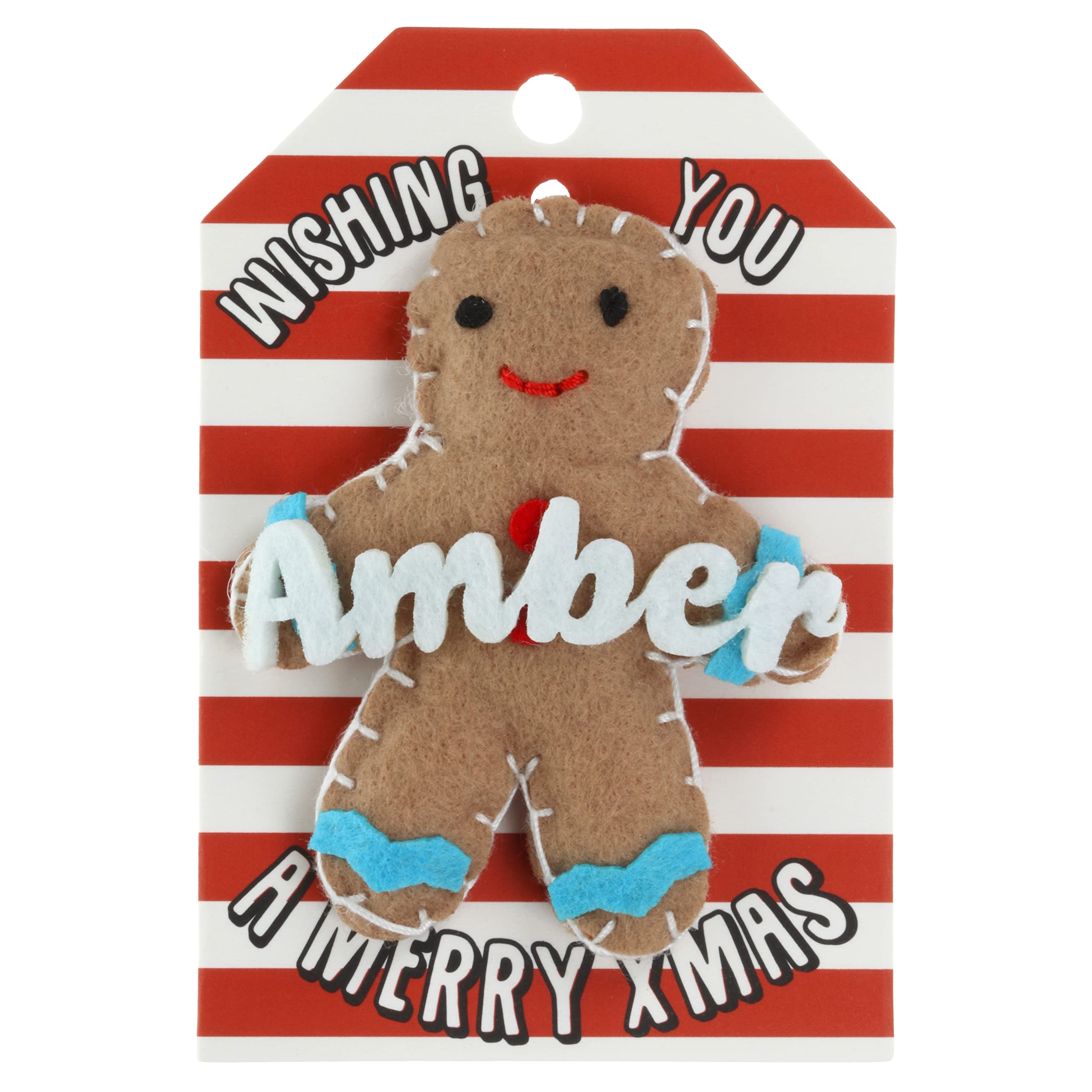 Amber Name Gingerbread Man Christmas Tree Bauble Decoration Hanging Gift
