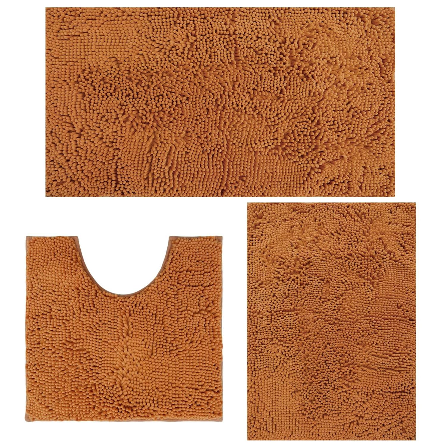 Flotstiga Bathroom Rugs Set 3 Piece Non Slip, Bath Rugs with PVC Backing, Absorbent, Plush Carpet Mats, Bath Mats for Bedroom, Kitchen, Tub, Home