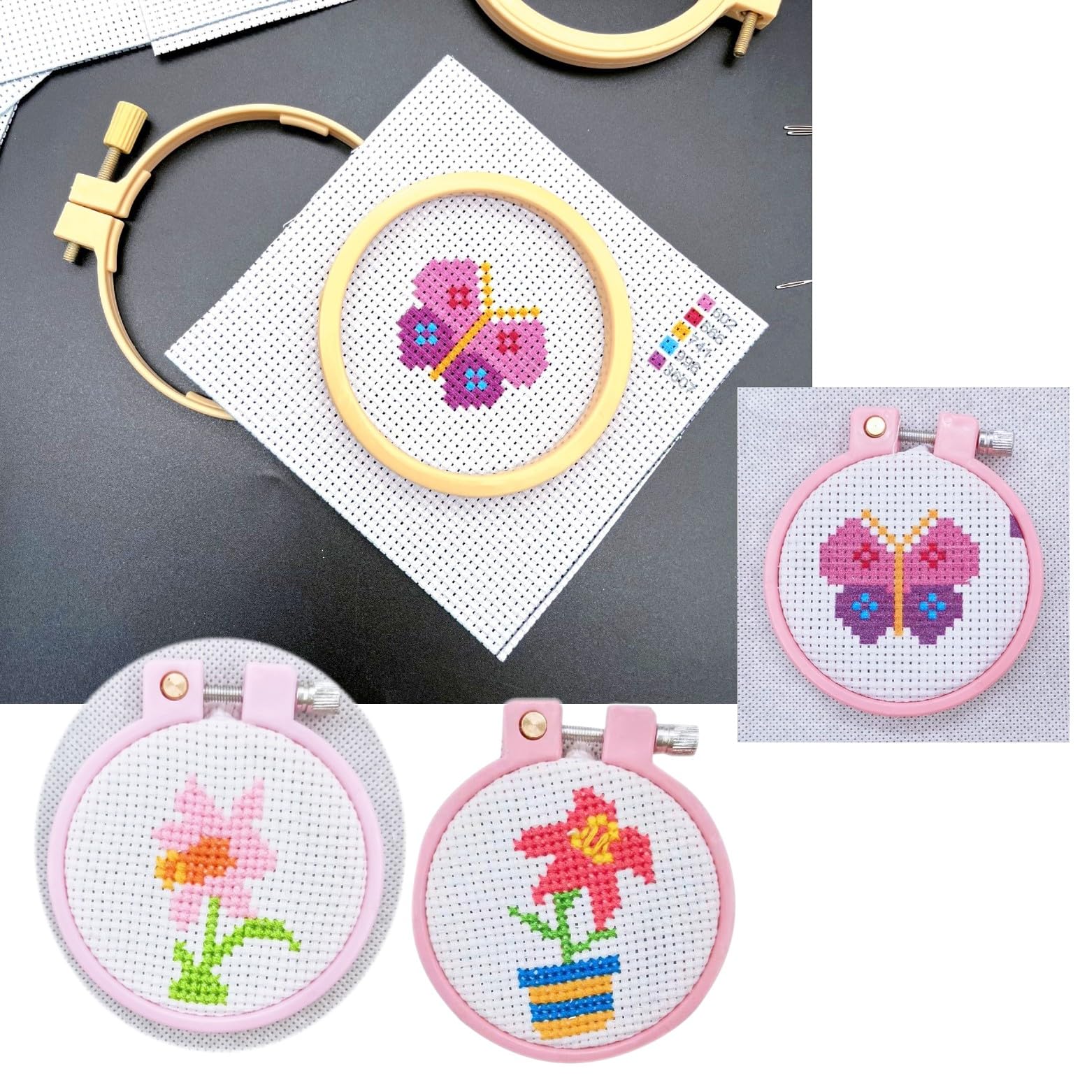 MBNTJHT Kreuzstich-Set Mit Huhn-Motiv – Starter-Set Für Anfänger Inkl. Nadel, Faden & Vorgedrucktem Stoff (35,6 X 35,6 Cm)