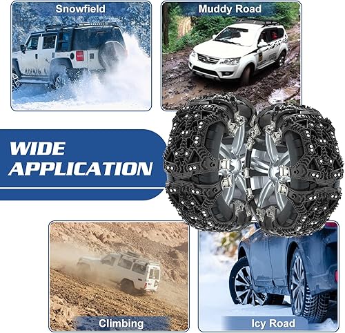 Miniatura 5 de LILYPELLE Paquete de 6 cadenas de nieve de TPU mejoradas, cadenas de neumáticos para automóvilesSUVscamionetas, cadenas de tracción de neumáticos