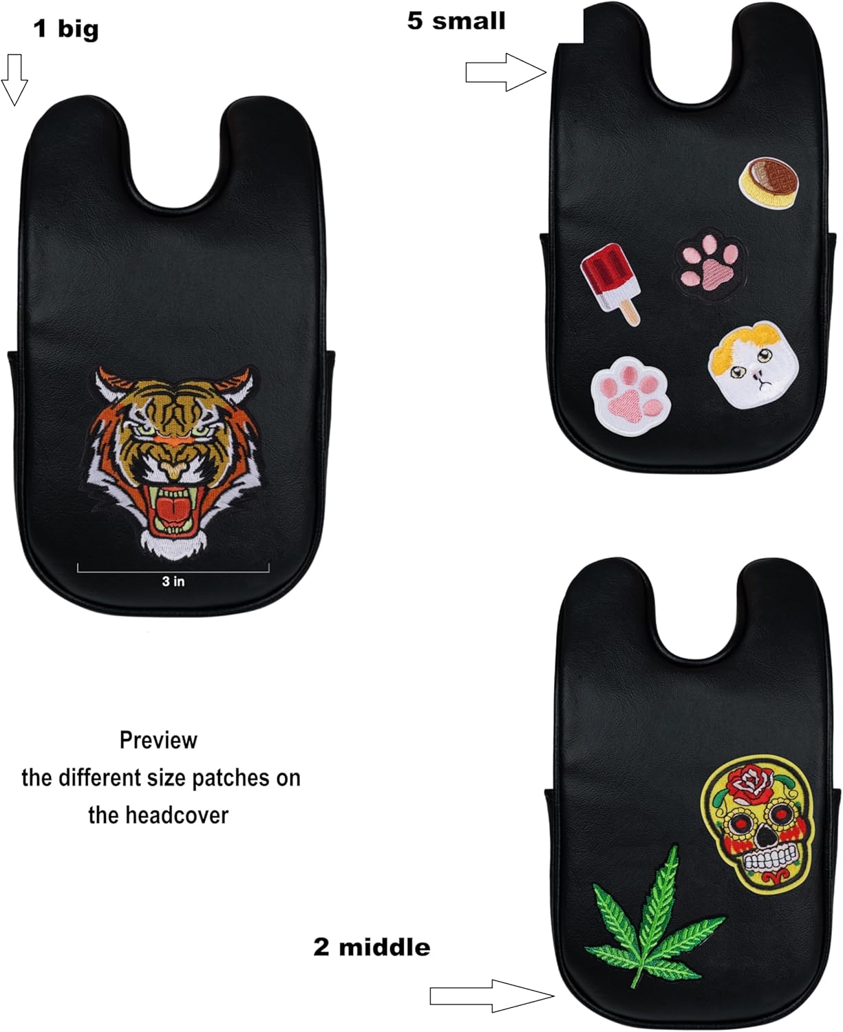 Craftsman Golf Custom Decorative Patches Embroidery Personalized Golf Headcover for LAB DF3 Wood and Driver Hybrids