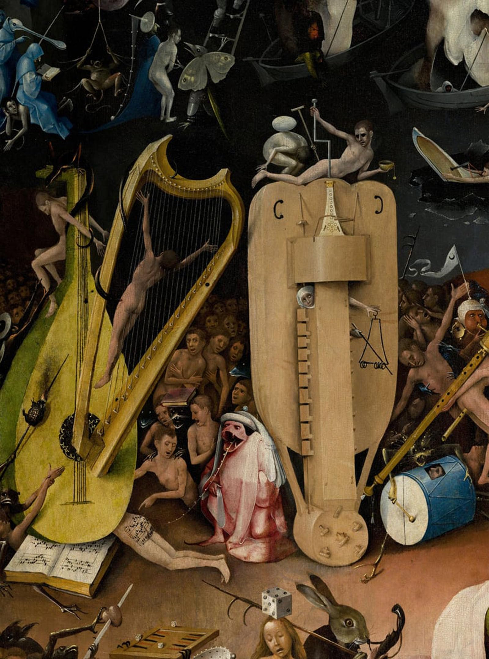 SERENDIPITP Vintage Picture Print on Canvas Wall Art Poster Gluttony Detail From the Table of the Four Last Things by Hieronymus Boske Artwork Print Poster for Wall Decor 60x90cm