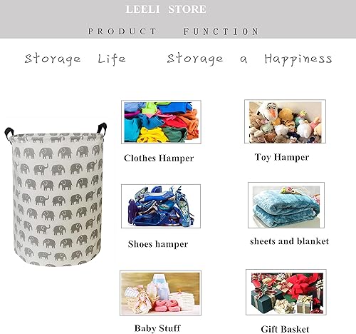 Miniatura 4 de LEELI canasta de lona plegable con asas para la ropa socia, para guardar objetos, para la habitación de los niños, organizador del hogar, para la