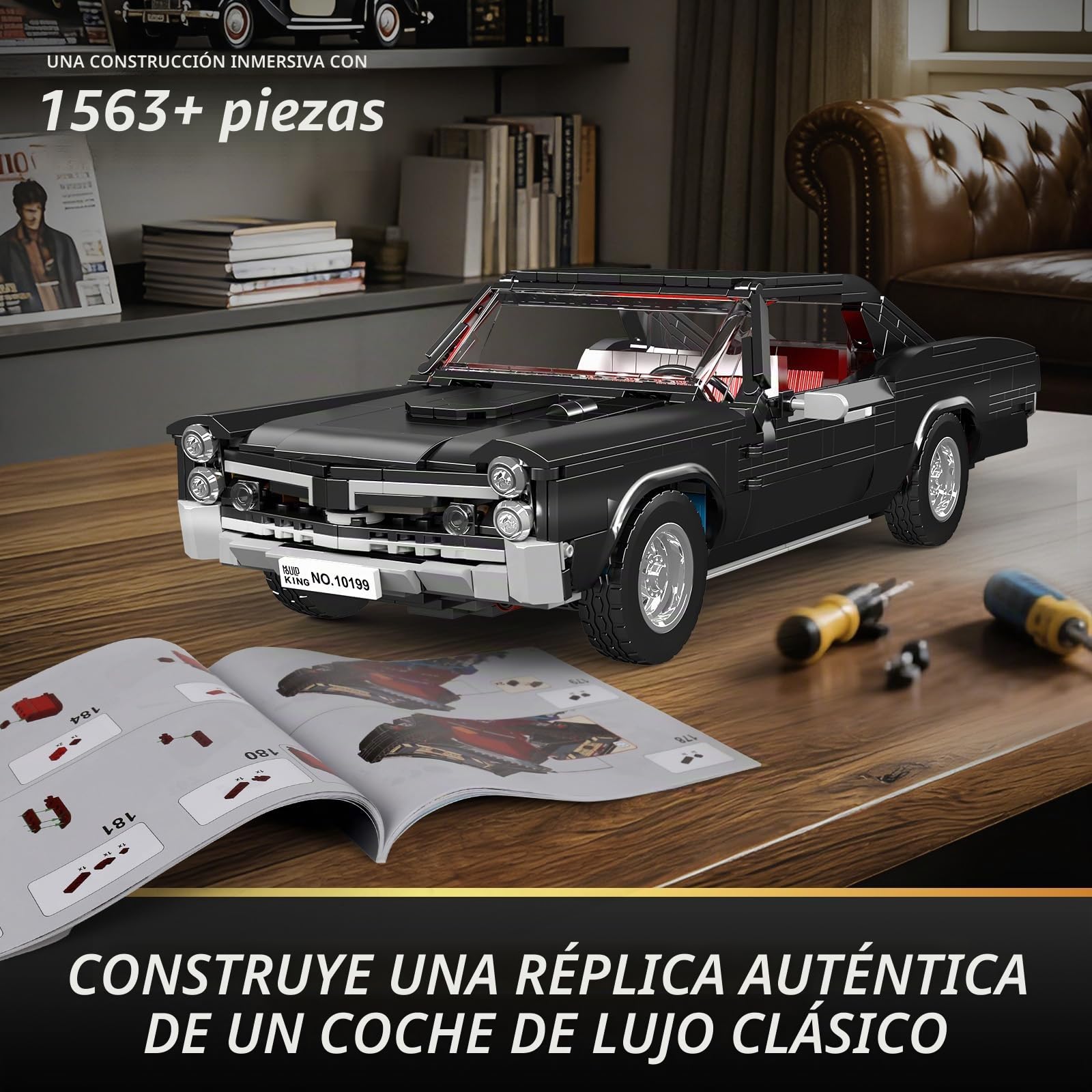 Mould King 10199 Set de Construcción de Modelo de Auto, Bloques MOC, Coche Deportivo para Coleccionistas, Set de Construcción para Adultos (Versión Estática, 1563 Piezas)