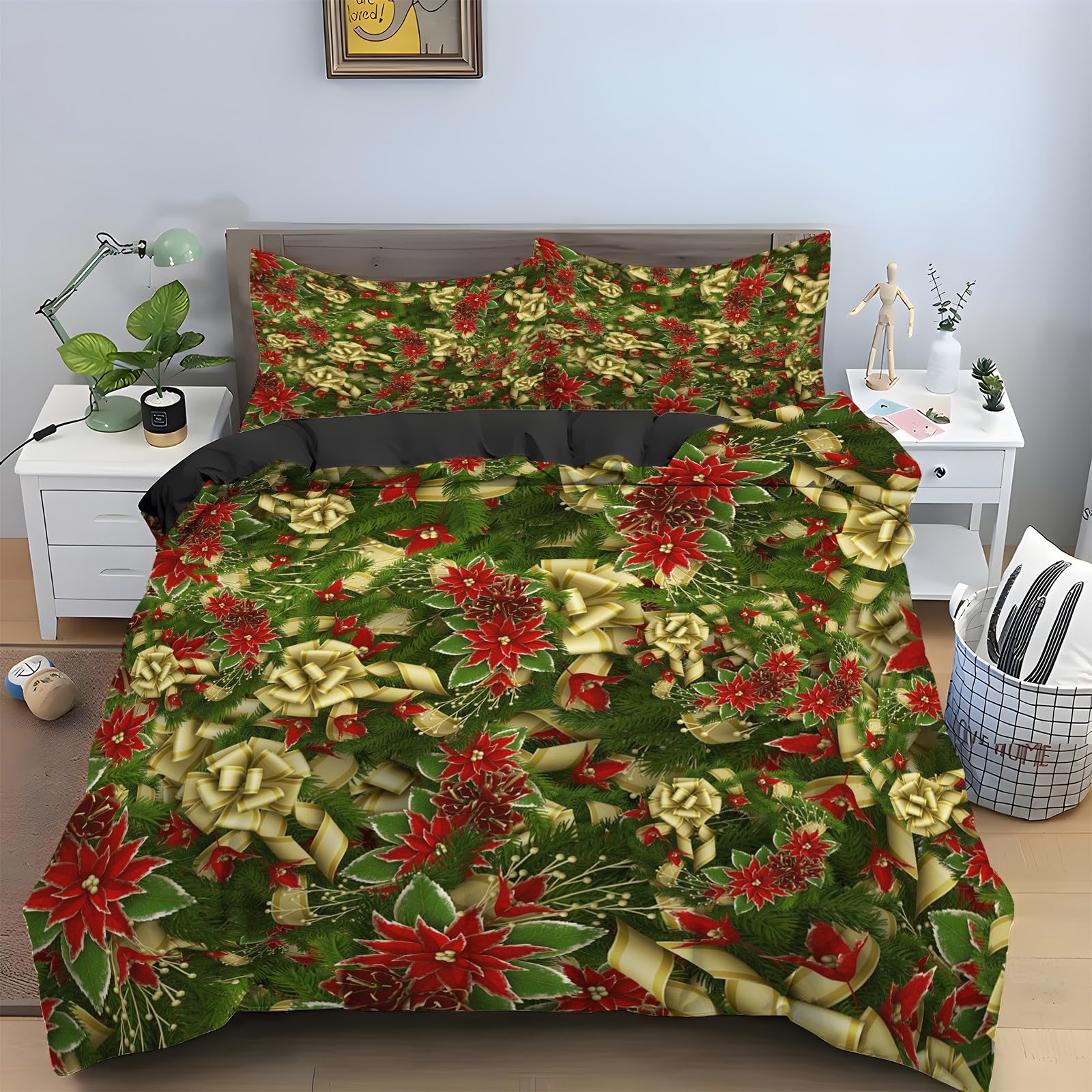 Housse de couette 240 x 260 Arbre de Noël parure de lit cadeau idéal