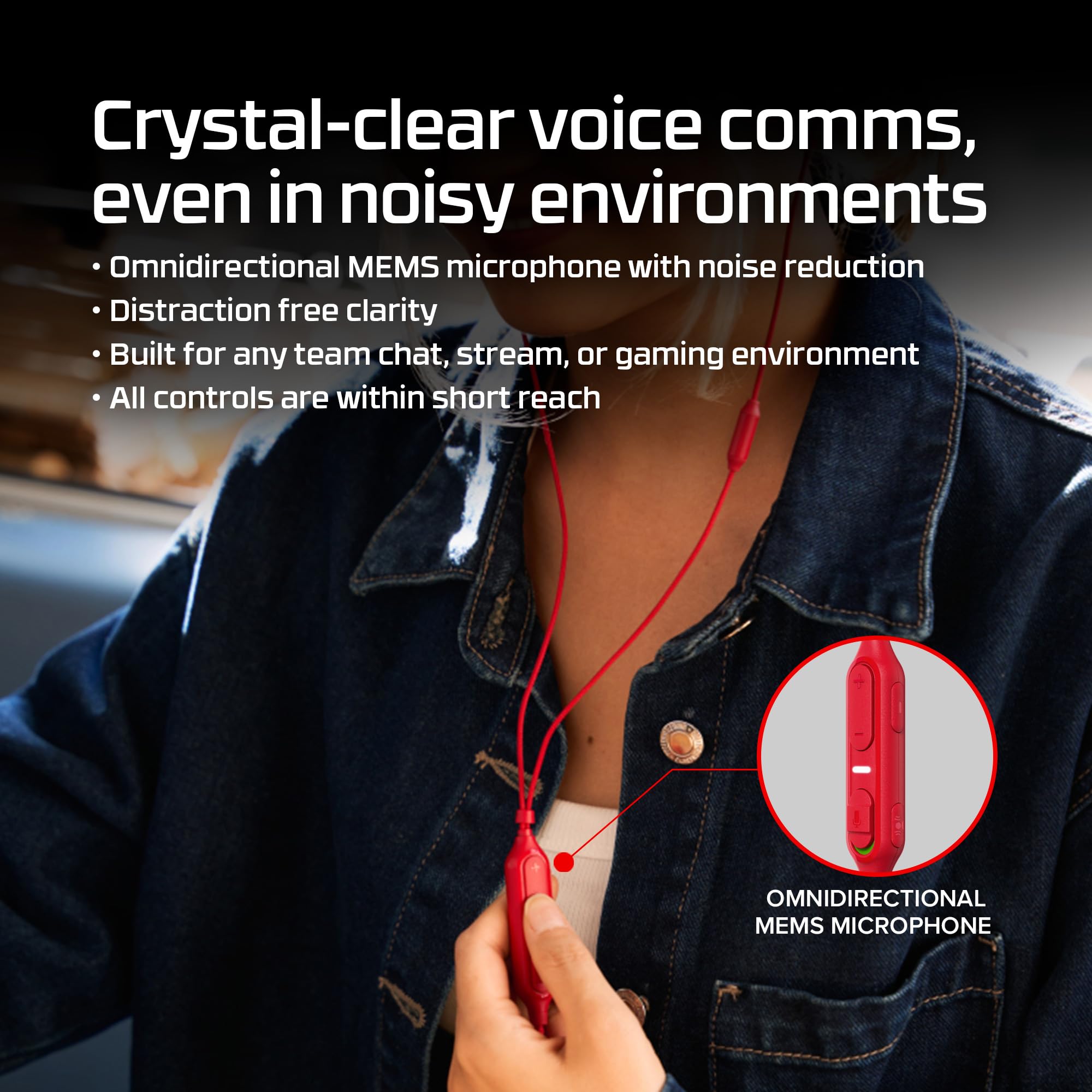 HyperX Cloud Earbuds III S Écouteurs avec câble USB multiplateforme, Son Surround, Coussinets 4 Tailles, Microphone avec Annulation de Bruit, Couleur Rouge