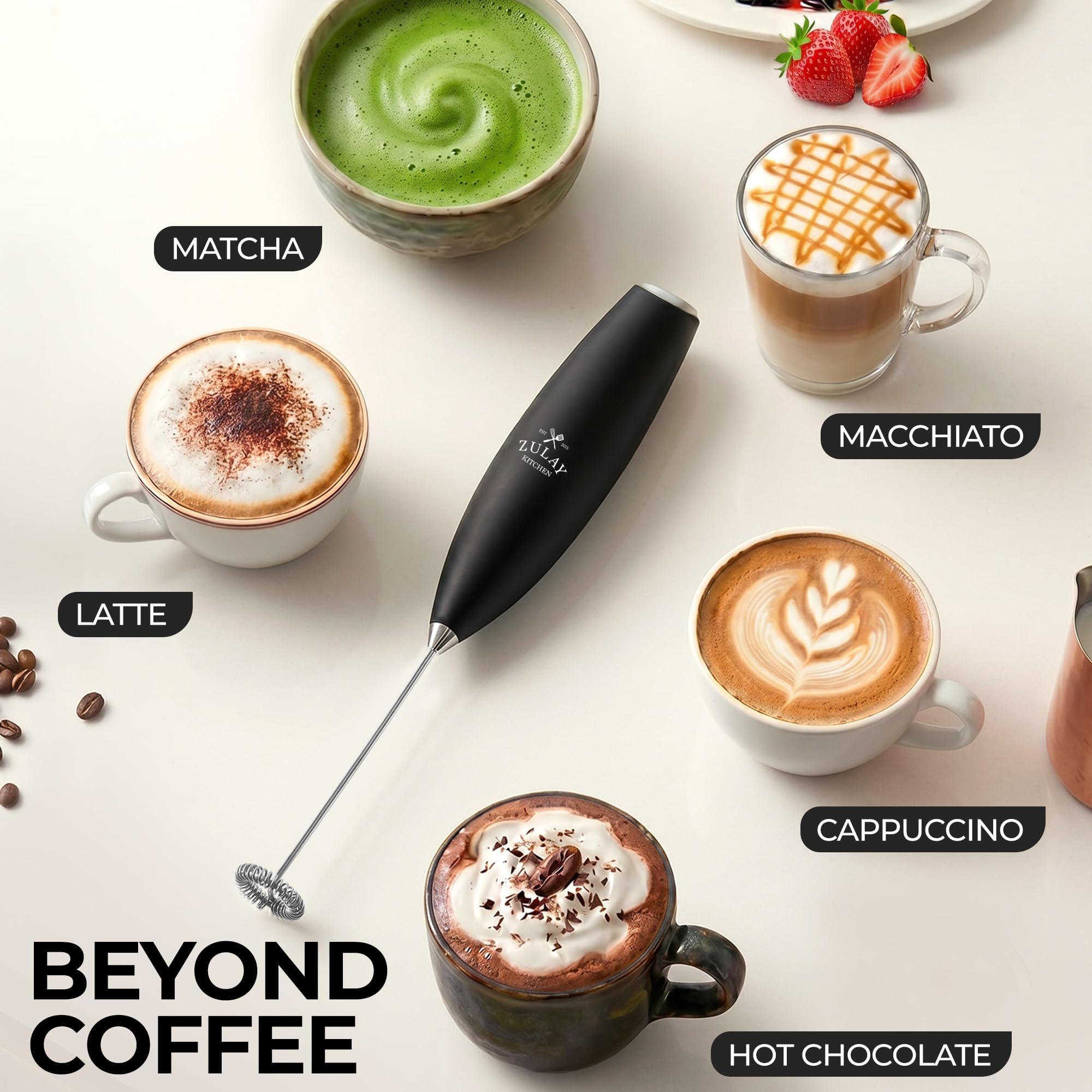 Amazon.com: Zulay Kitchen Milk Frother Handheld Electric Whisk