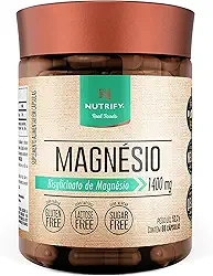 Nutrify - Magnésio 1400mg - Multivitamínico - Suplemento Alimentar de Máxima Absorção - Sem Glúten, Sem Lactose, Sem Açúcar - 60 Cápsulas
