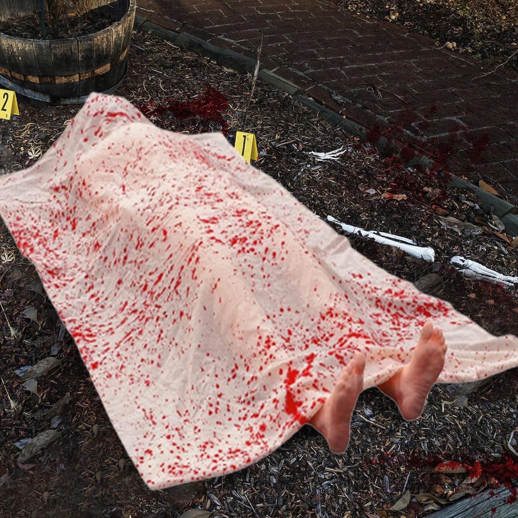 Comebachome Scary Inflatable Dead Victim Prop, Halloween Decor for Haunted House Party Decorations