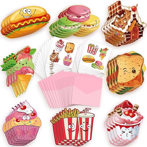 Miniatura 1 de Tarjetas del día de San Valentín para niños, paquete de 32 tarjetas de intercambio del día de San Valentín para niños con bonitos sobres rosados,