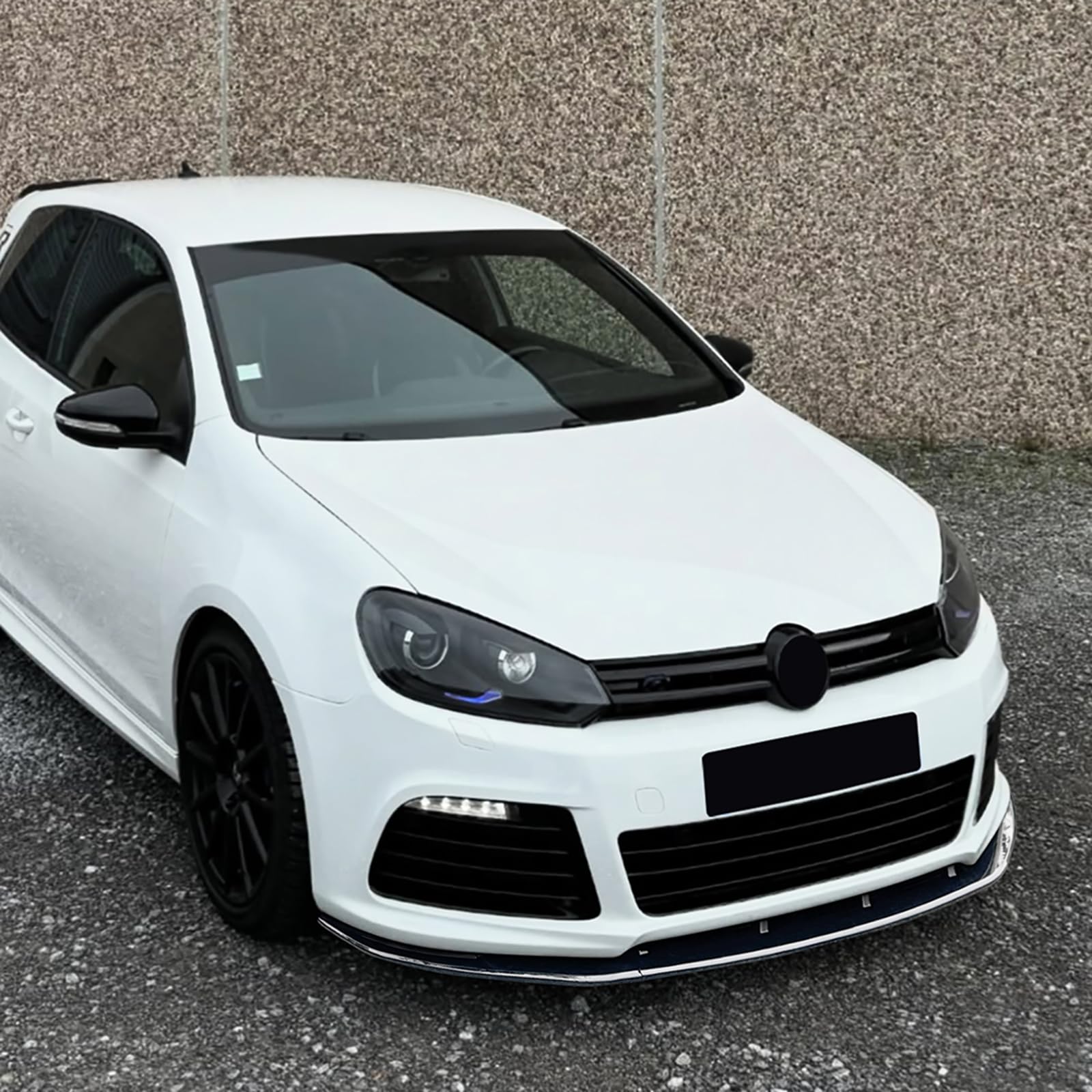 Kit spoiler paraurti anteriore per Volkswagen VW Golf 6 MK6 R 2010 – 2013 nero lucido, effetto fibra di carbonio