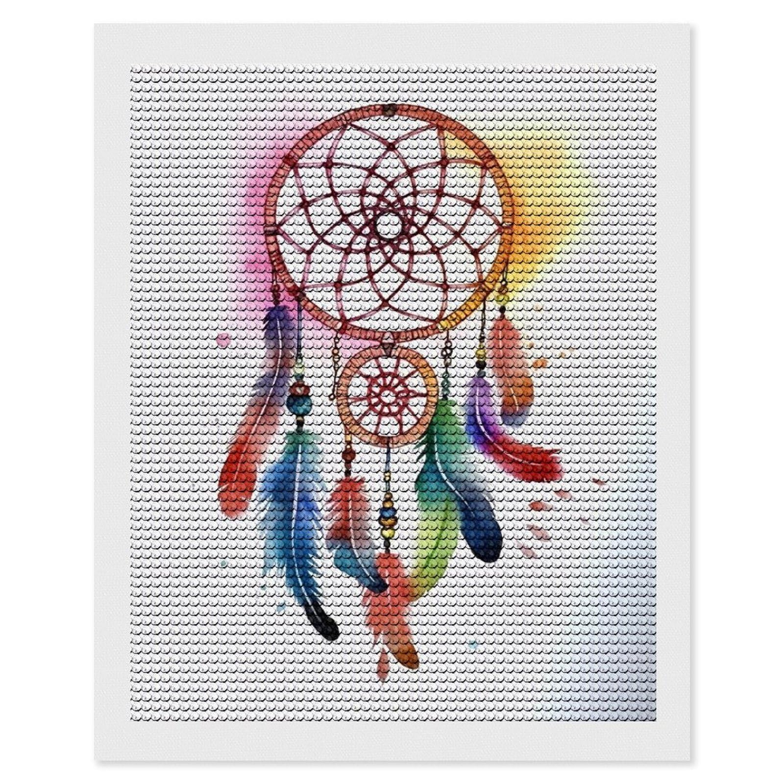 Watercolor Dream Catcher Diamond Art Kits for Adults, DIY 5D Diamonds Painting Kits for Beginner, Round Full Drill Diamond Dots Painting, Diamonds Pictures Gem Art and Crafts Wall Decor 16"x20"