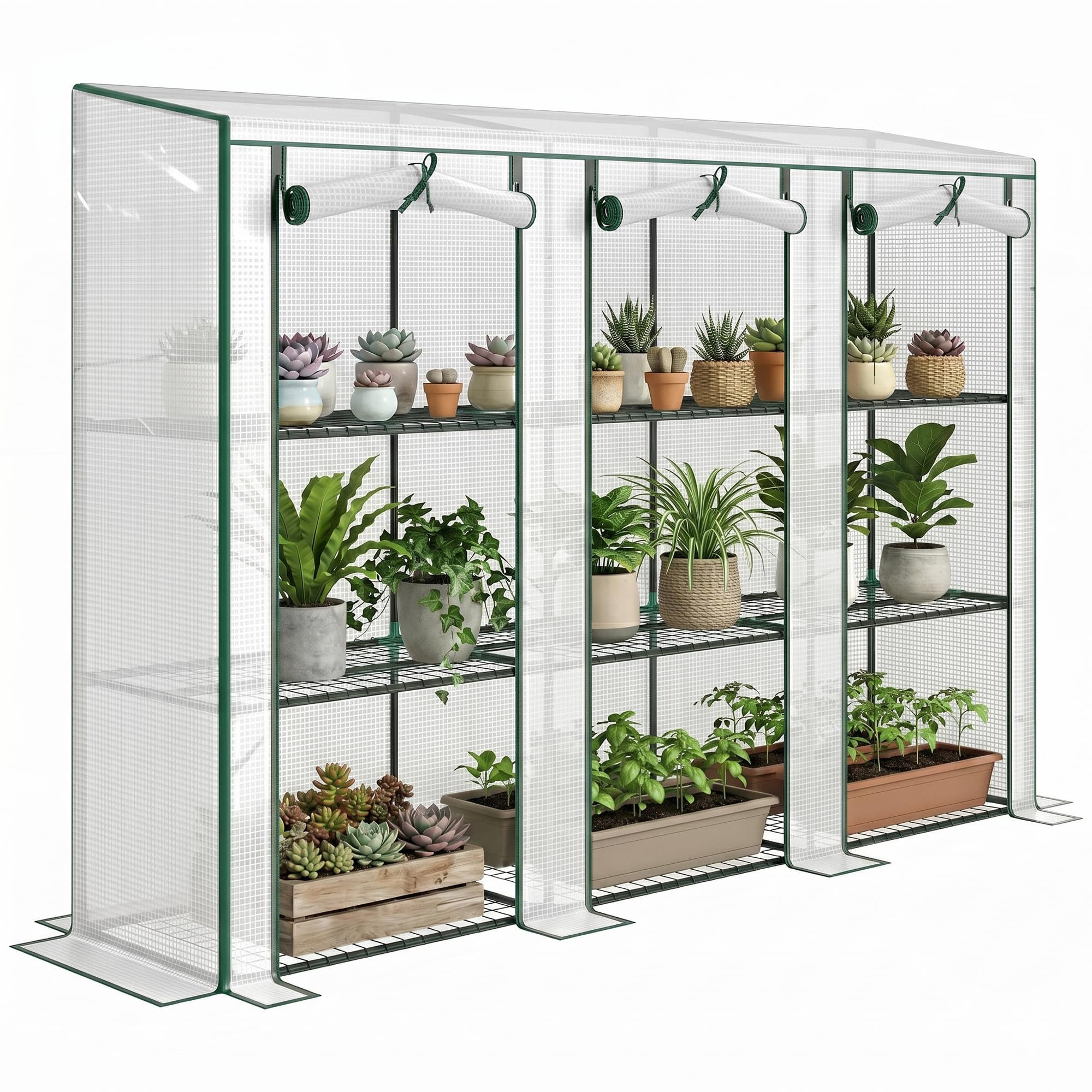 outsunny serre jardin pe 3 niveaux