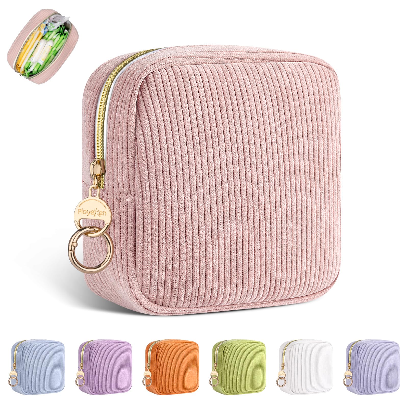 Neceser Compresas 2 Bolso de Almacenamiento para Compresas Algodon Tampones Bolsa Menstrual con Cremallera de Servilletas Sanitarias Bolsas Portátil para Mujers Regalo Adolescentes Niña(Violeta&Azul) — view 10