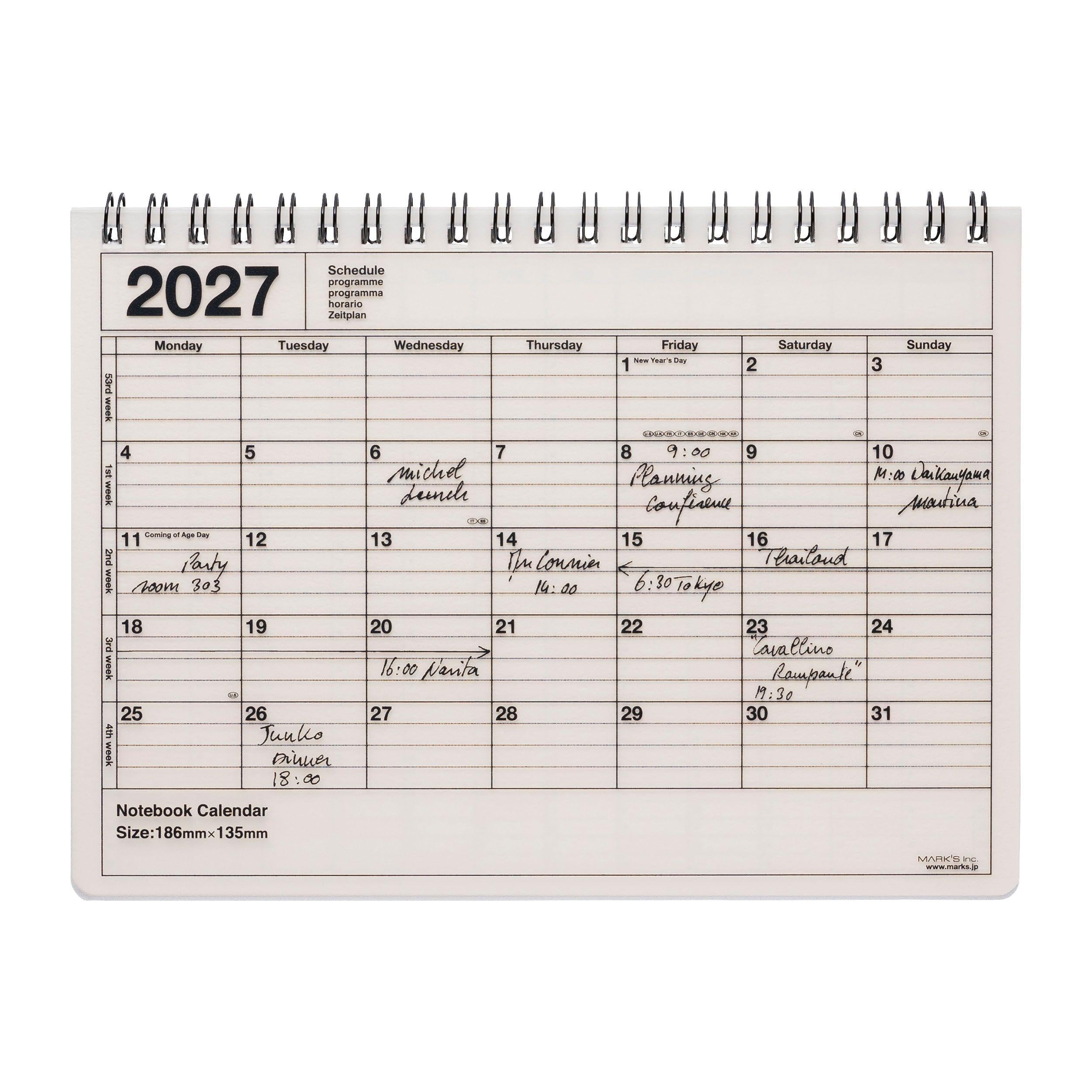 MARK'S 2027 Notebook Calendar S // Ivory