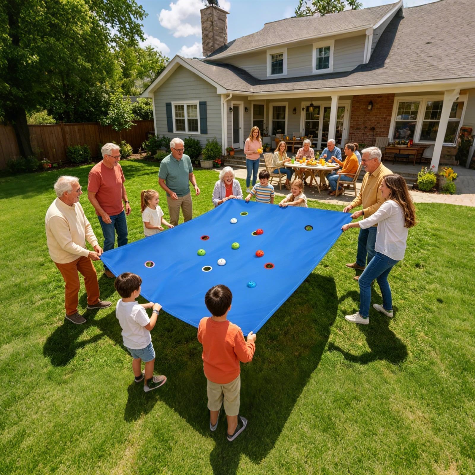 Giochi di team building per lavoro, attività di gruppo all'aperto con 8 palline, divertimento per riunioni di famiglia, cortile, spiaggia, parco giochi e feste