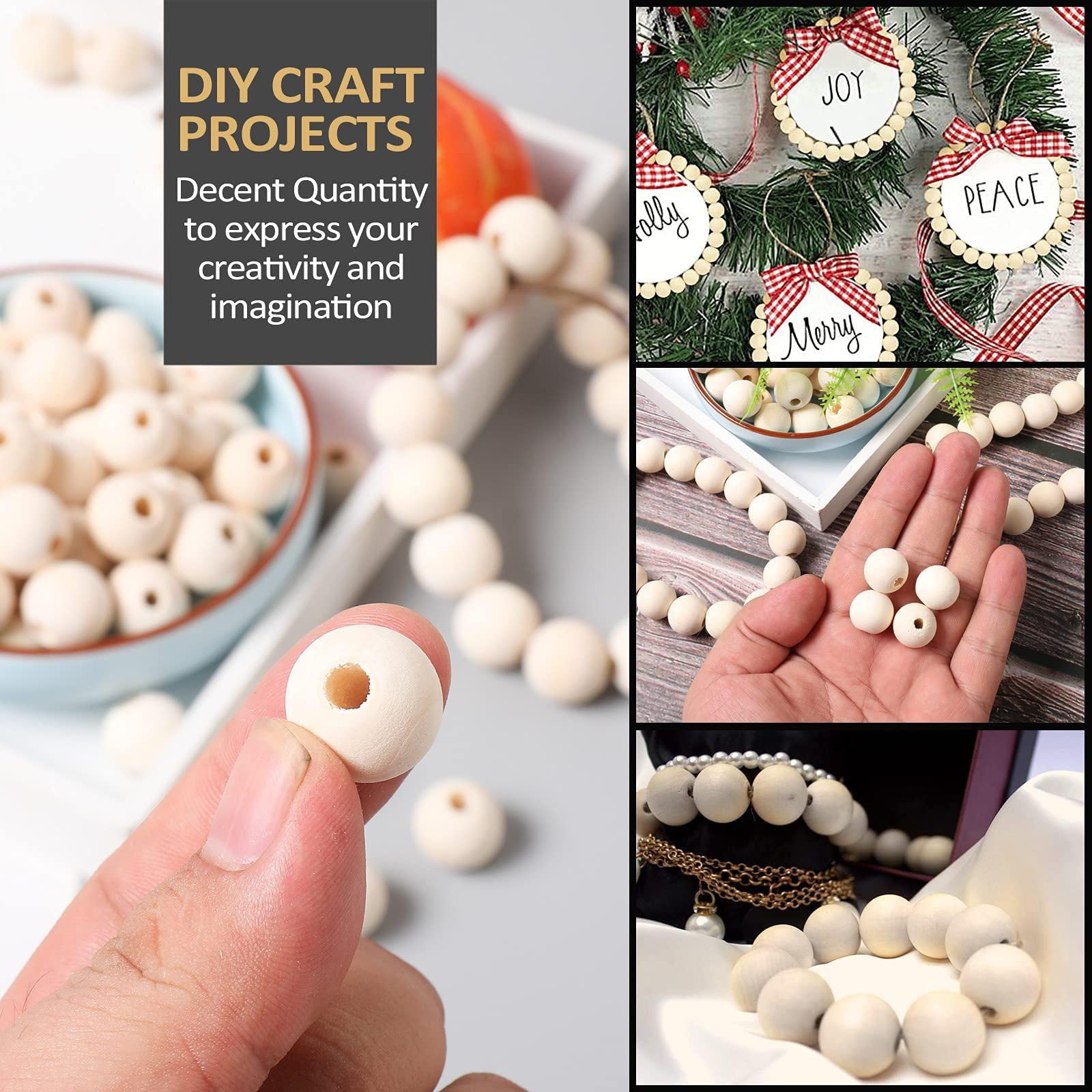 Amazon.co.jp: ウッドビーズ 木製ビーズ 約100個 16mm 穴4mm DIY 手芸