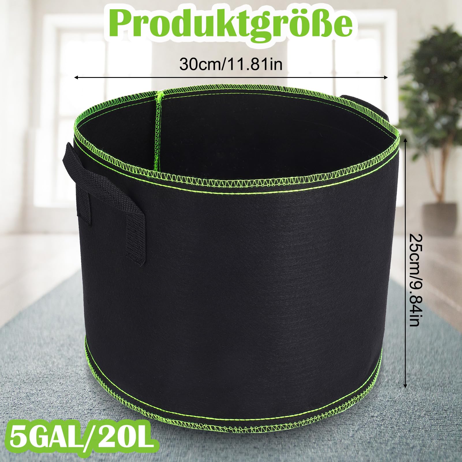 IN-OV 5 Pflanztaschen 3 Gallonen - Stoff Blumentöpfe Für Garten