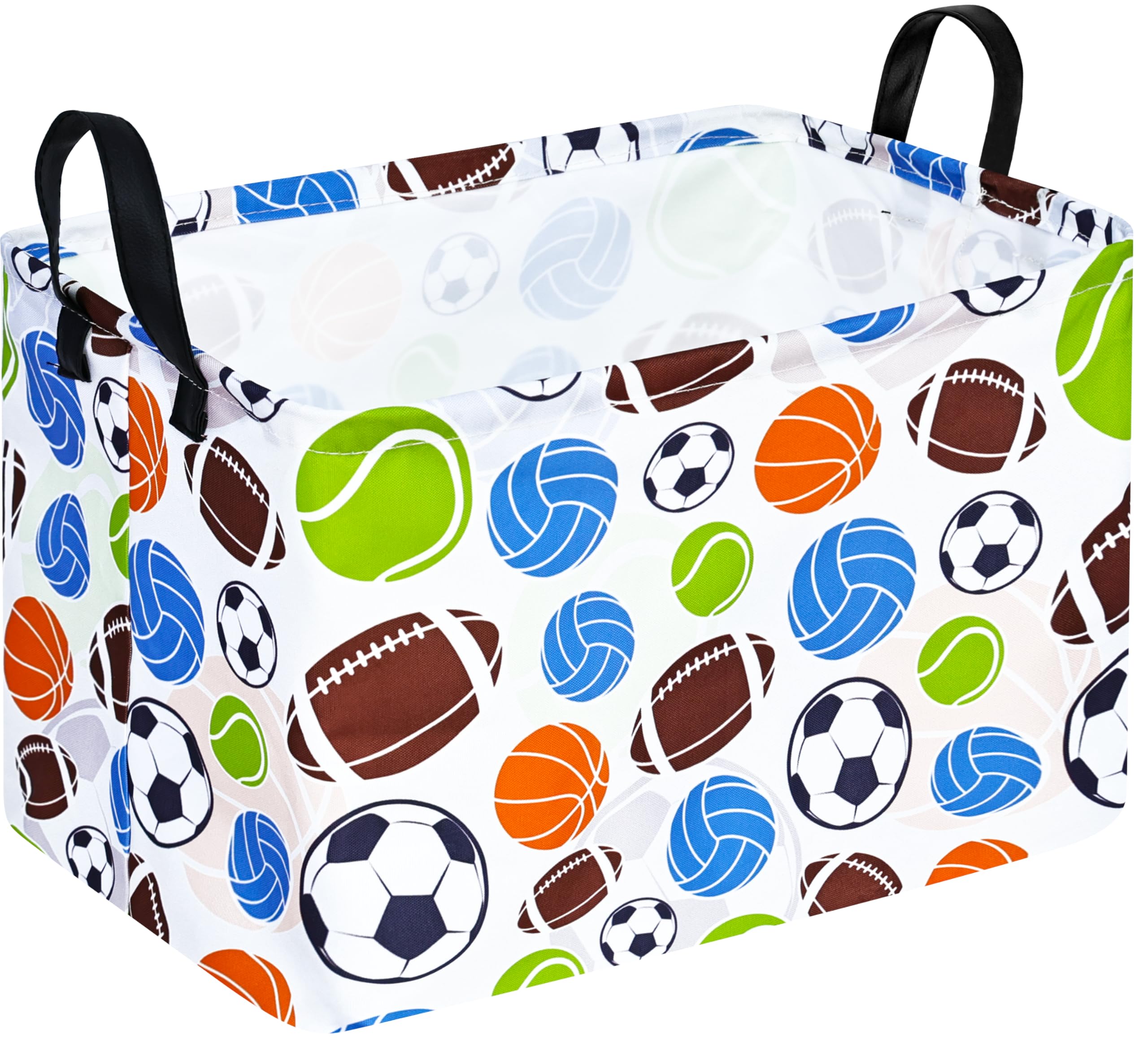 Baseball Basket Kids Baskets Boys Storage Basket Kids Basket with Handles for Room Decor Closet Shelf Basket Toy Organizer Bins Cute Nursery Hamper