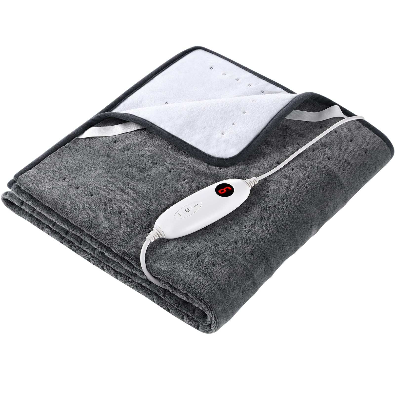 TLGREEN Scaldaletto Elettrico in Coral Fleece 150x80cm, Grigio