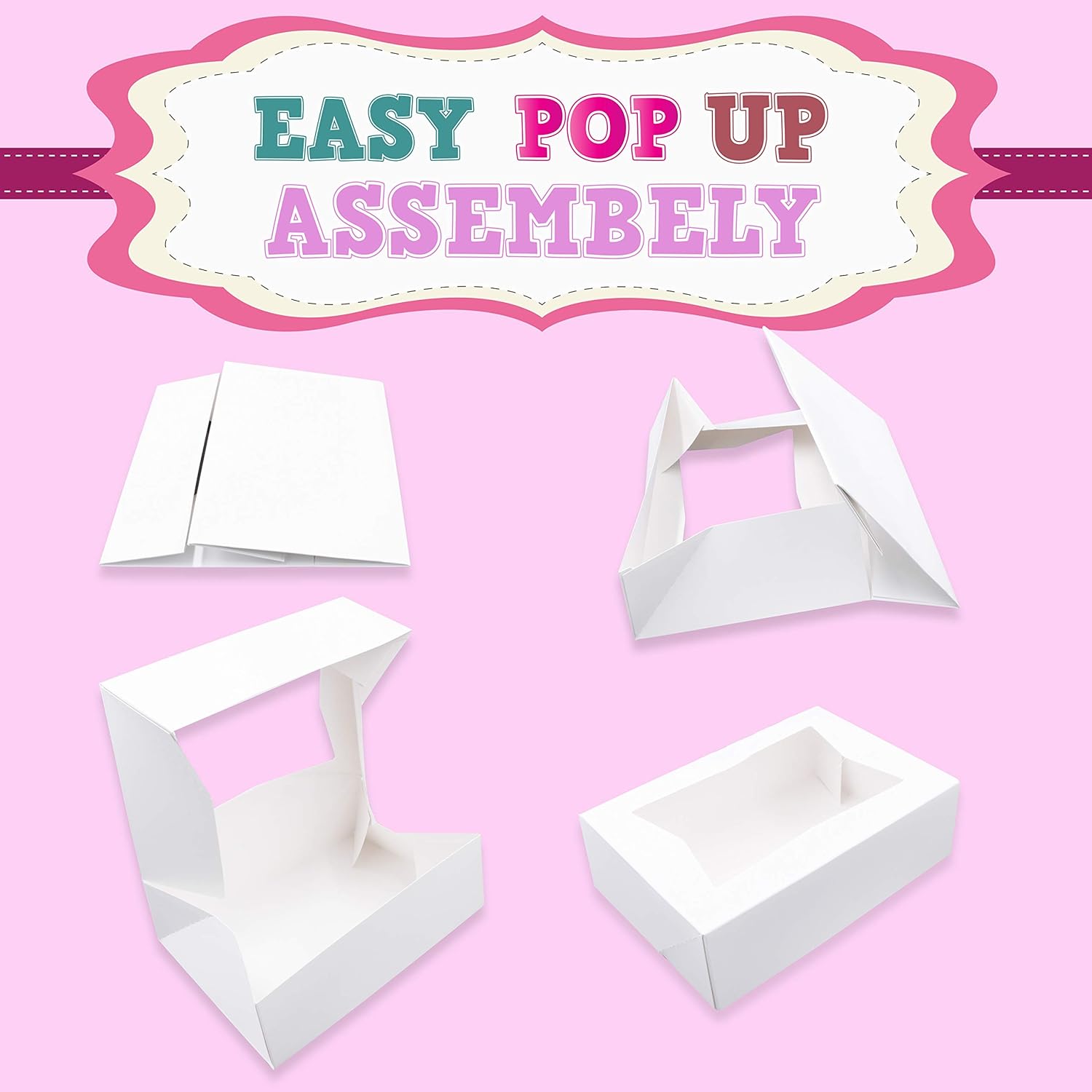 Exсluѕіvе Cookie Boxes with Window 8 x 5.75 x 2.5 Cake Pastry Bakery Box 20 pk Baked with Love Sticker Labels Bіg Sаlе Cookie Boxes with Window 8 x 5.75 x 2.5 Cake Pastry Bakery Box 20 pk Baked with Love Sticker Labels