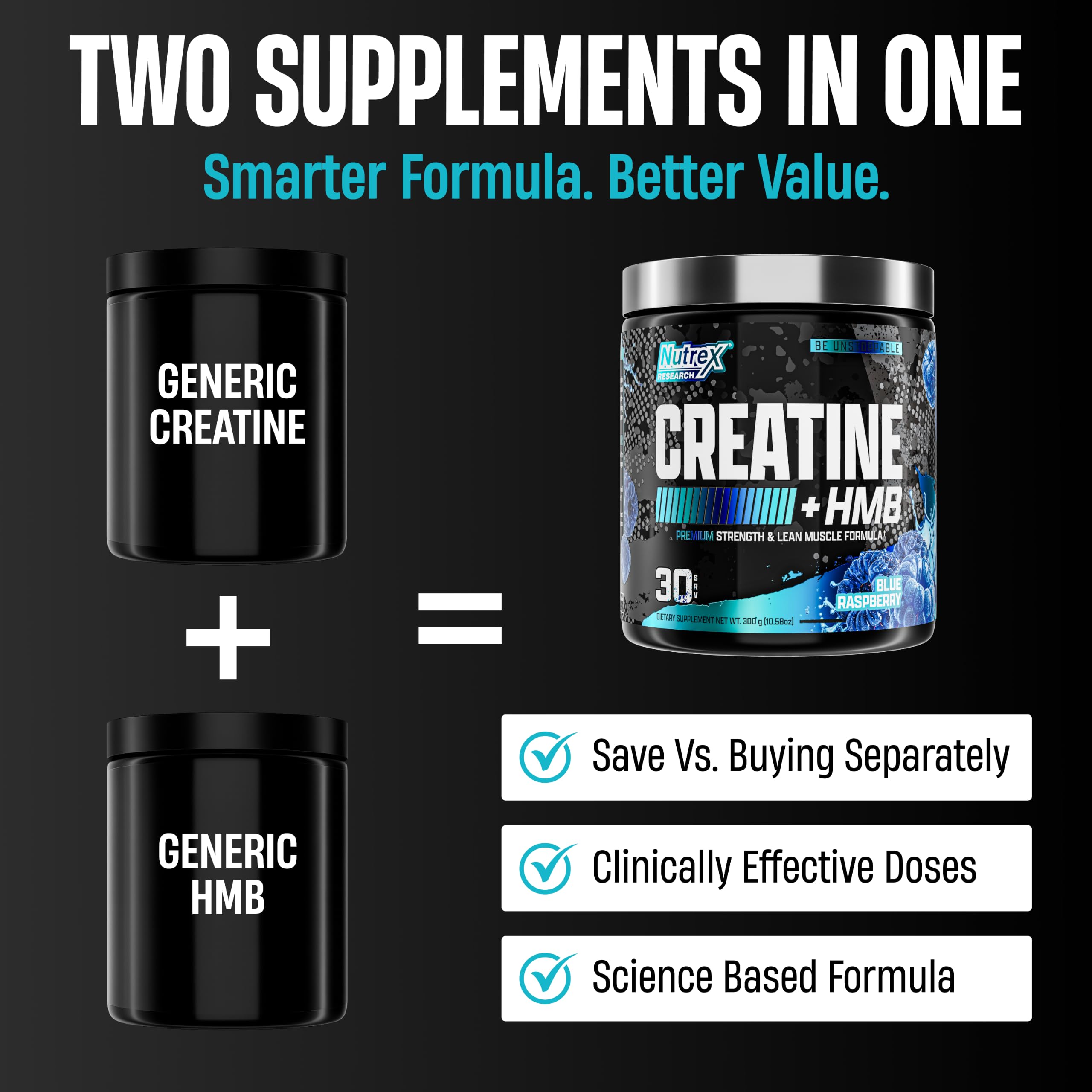 Nutrex Research Creatine HMB Powder - Creatine Monohydrate Powder with HMB for Muscle Growth, Strength, Energy and Performance - Transparent Formula (Blue Raspberry) — Amazon image 4