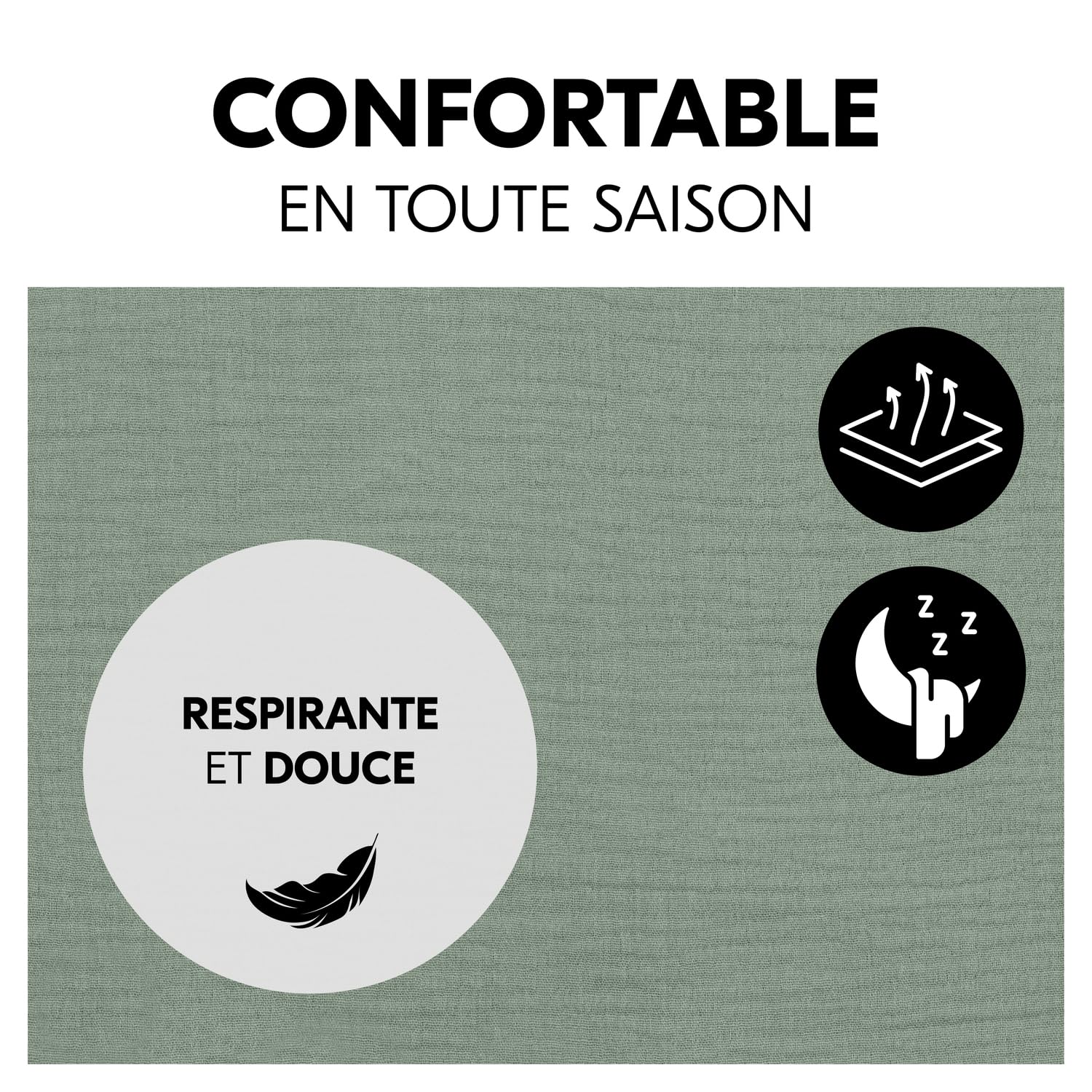 hauck Housse Transat pour Siege Chaise Bebe Highchair Bouncer (Eco) (non Compatible avec autres Modèles), Coton, avec Élastique et Fentes pour Harnais 5 Points, Lavable à 60° - Vert Sauge