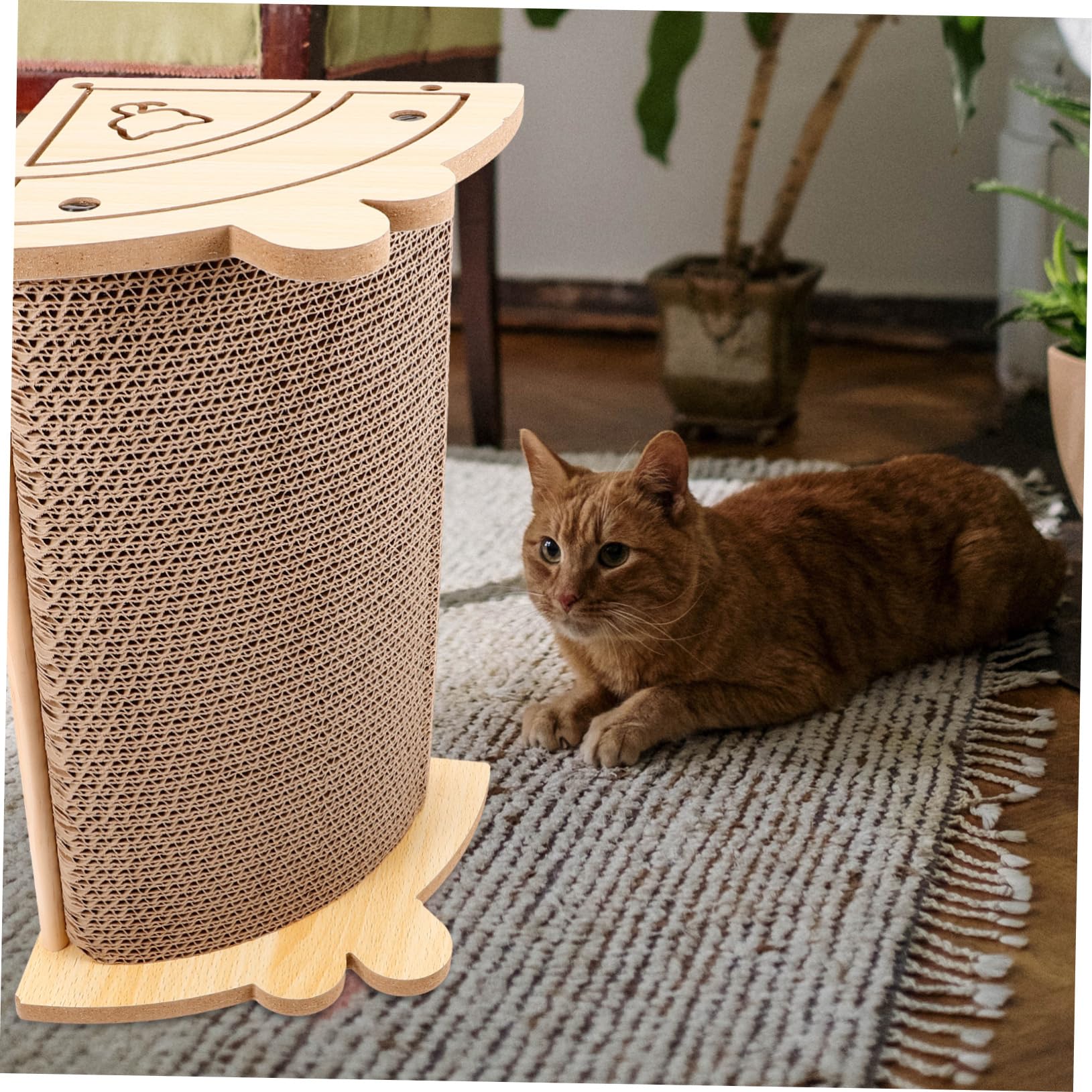 COLLBATH Rascador para Gatos De Cartón Ondulado Interactivo Tablero De Arañazos De Resistente y Duradera Protector De Muebles para Gatos para Uso Interiores