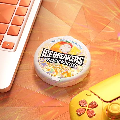 Miniatura 8 de ICE BREAKERS Latas espumosas de mentas de aliento seltzer de frambuesa y limón, 1.5 oz (8 unidades)