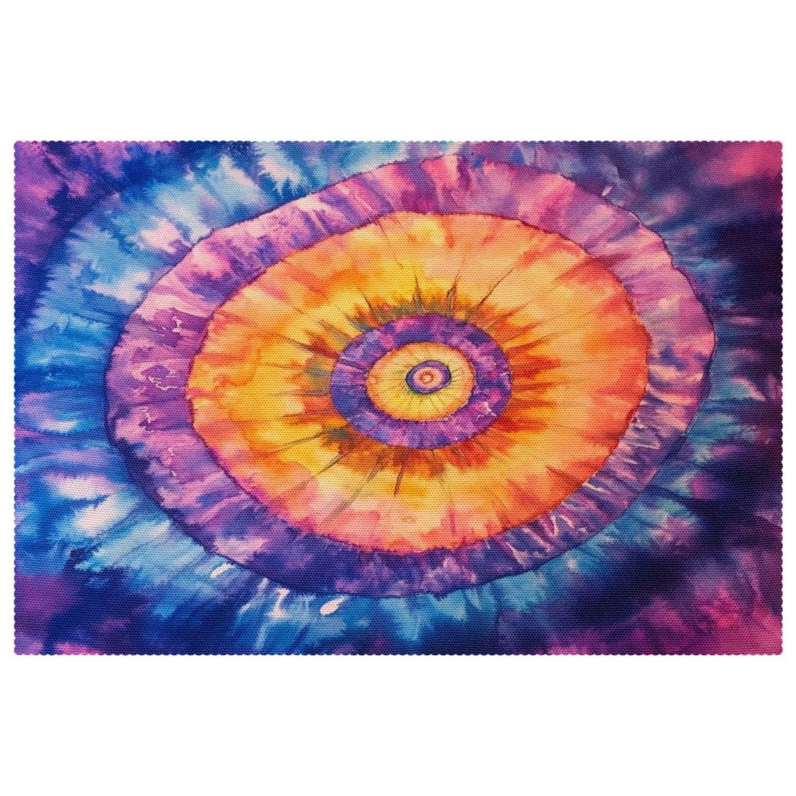 Set de table tie-dye antidérapant et résistant à la chaleur pour salle à manger x6