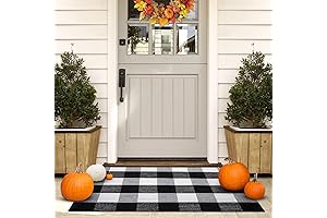 Black and White Buffalo Plaid Door Mat: A Dash of Rustic Charm for Your Abode