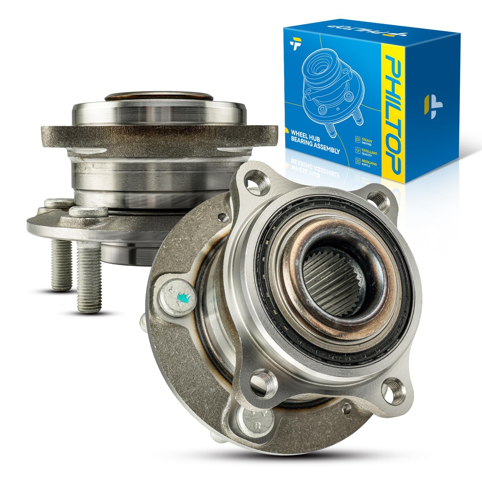 PHILTOP 513374 x2 Front Wheel Bearing Hub Assembly for Hyundai Sonata
