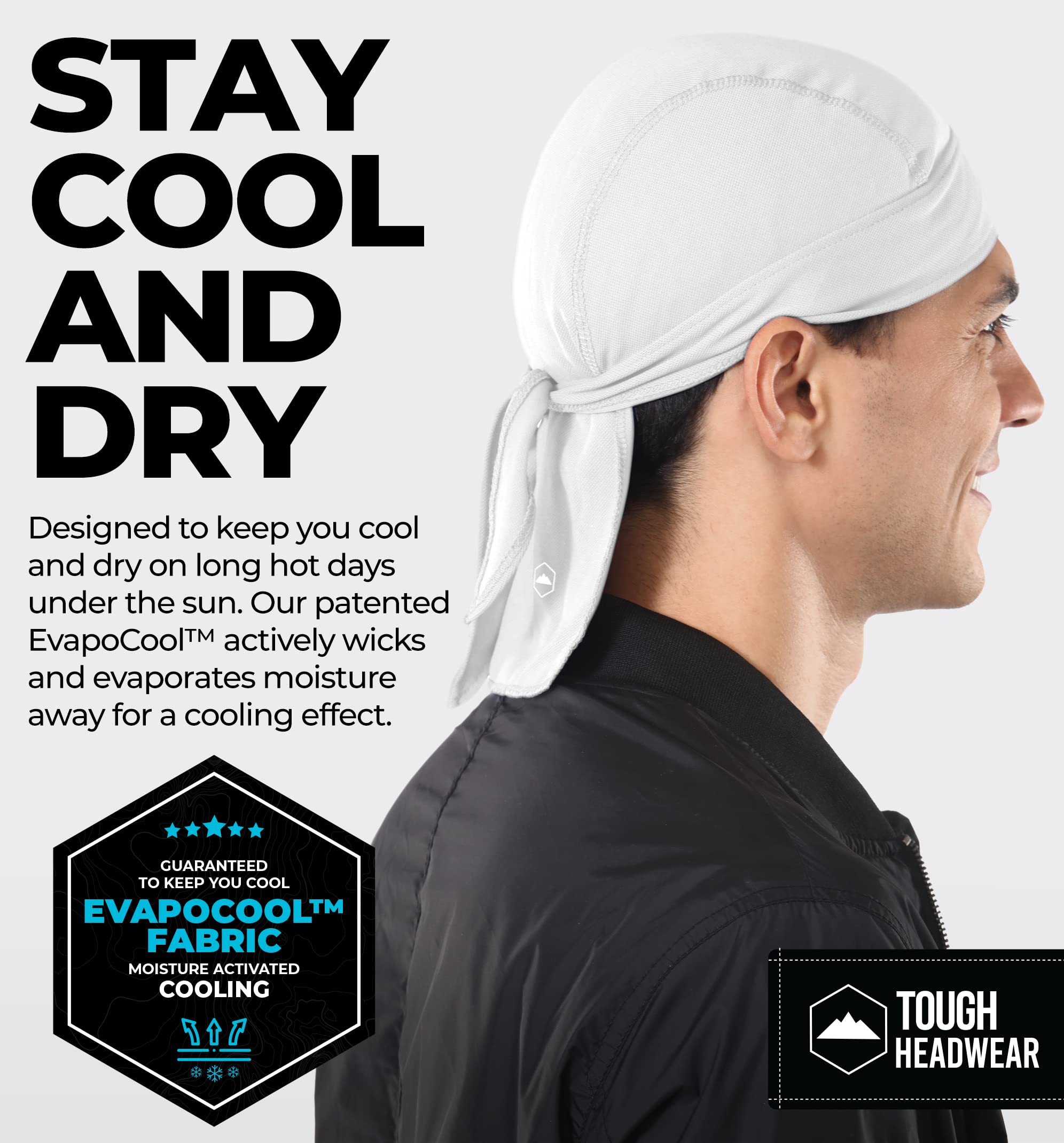 Cooling Helmet Liners - Do Rag Skull Caps for Men - Cooling Head Wraps Hard Hat Liner - — view 2